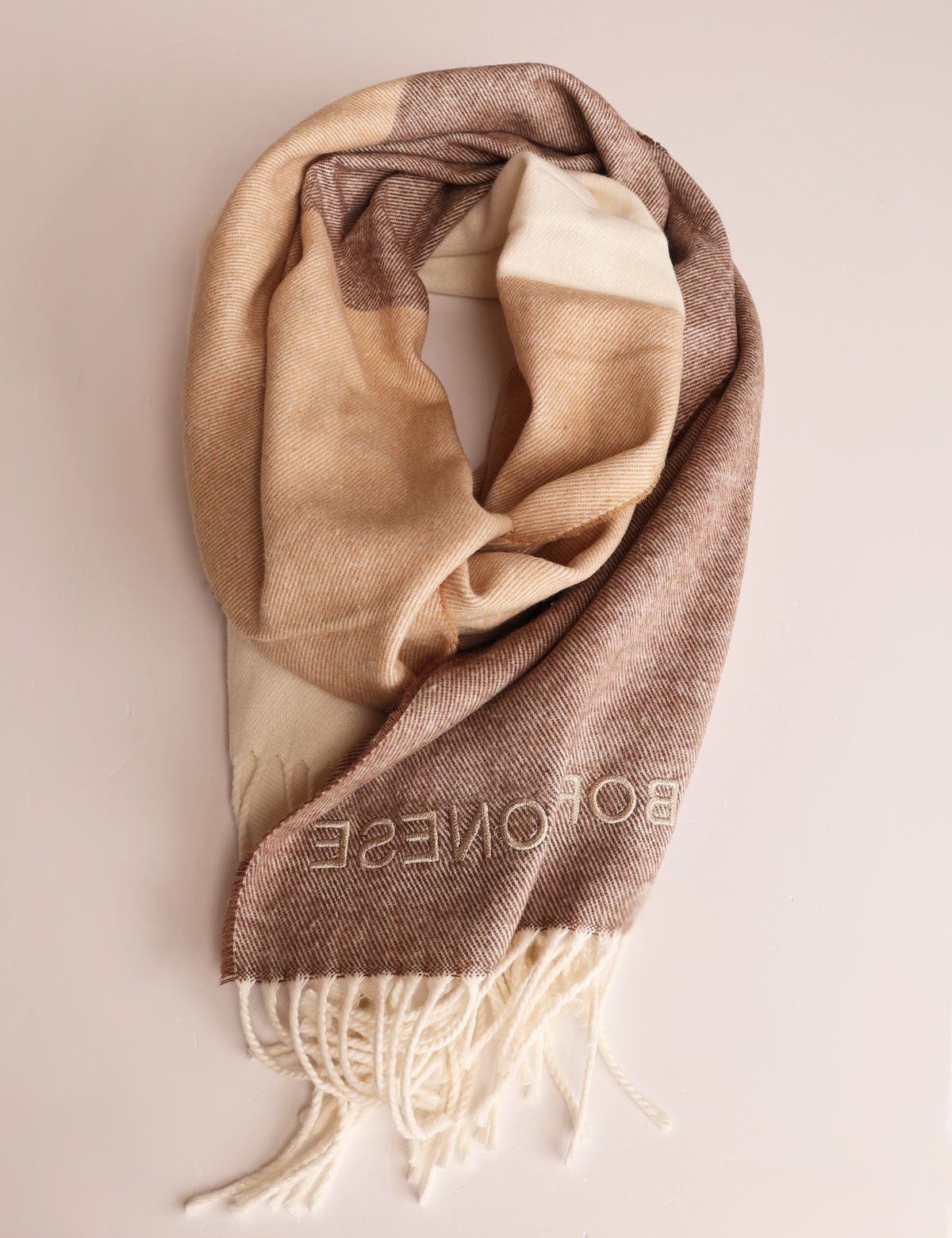 Borbonese scarf with fringes