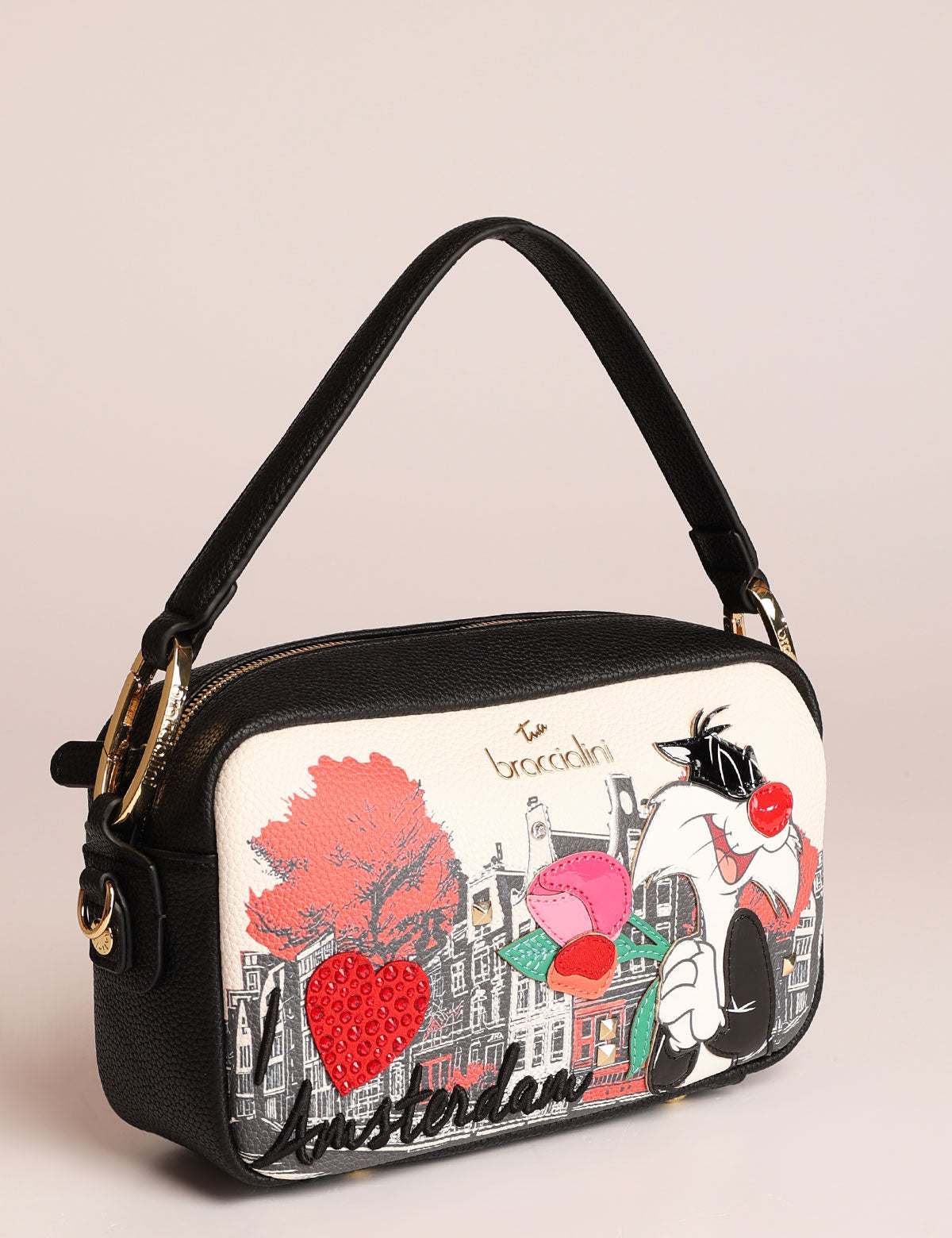 Borsa a spalla Braccialini Cartoline Looney Tunes Amsterdam