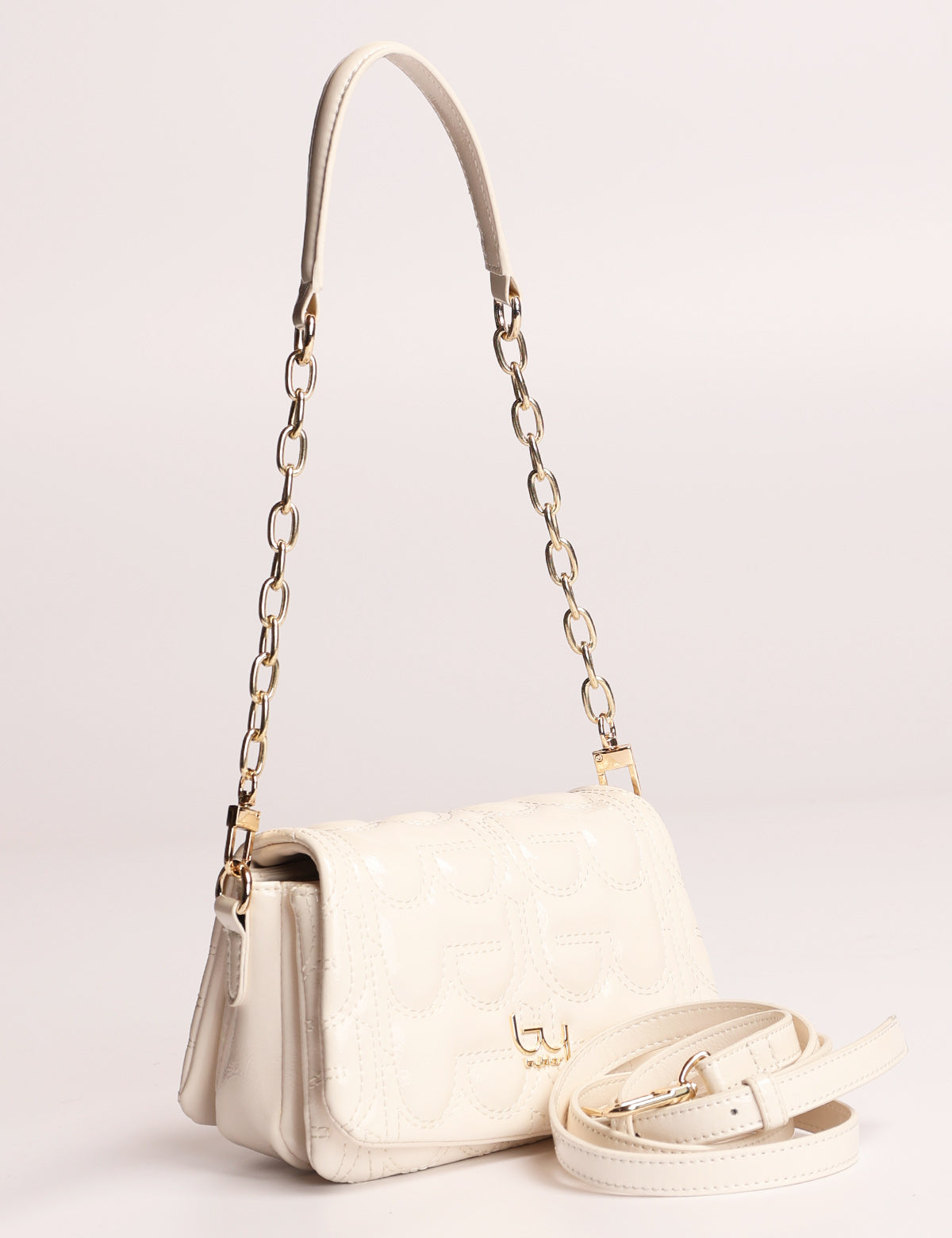 By Byblos Turquoise Patent Leather Shoulder Bag