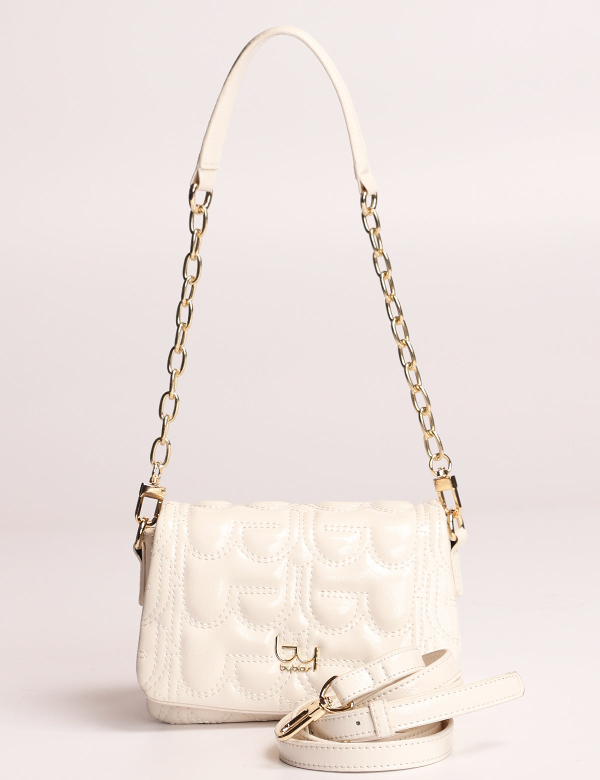 By Byblos Turquoise Patent Leather Shoulder Bag