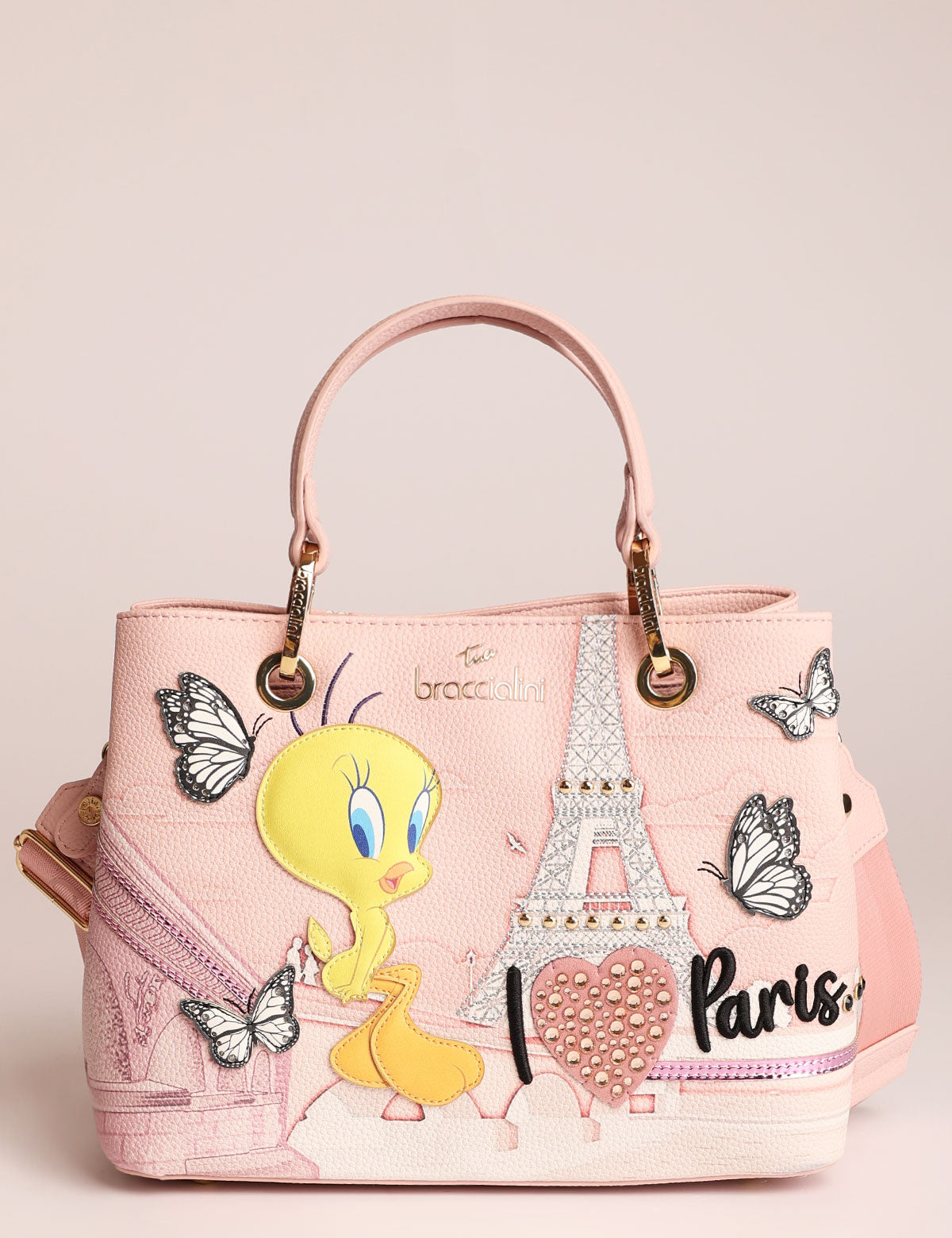 Braccialini Looney Tunes Paris Postcards Bag
