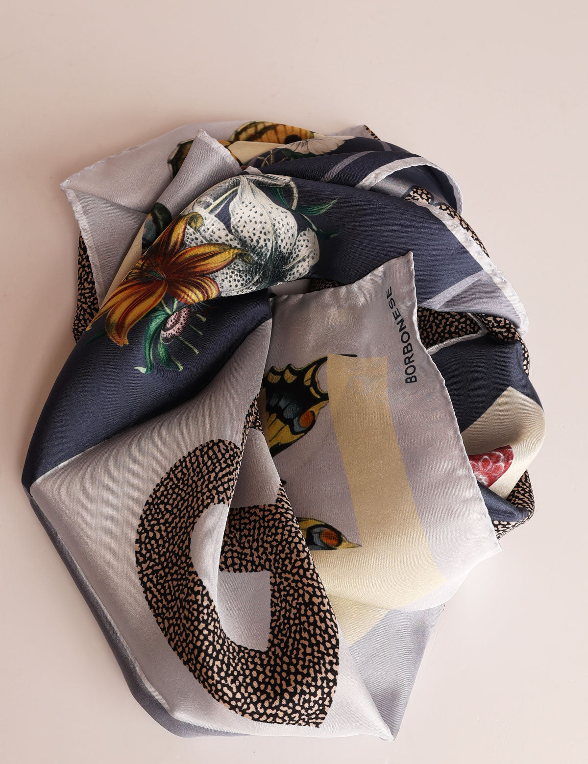Foulard Borbonese color block in seta
