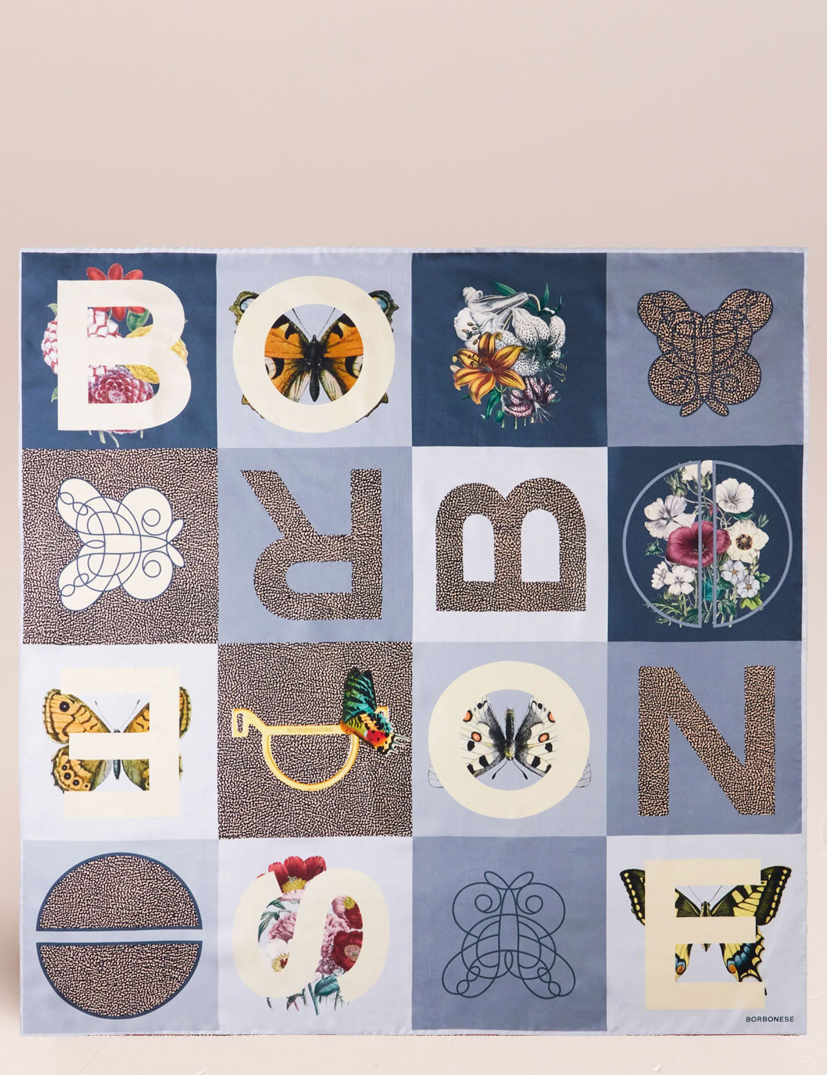 Foulard Borbonese color block in seta