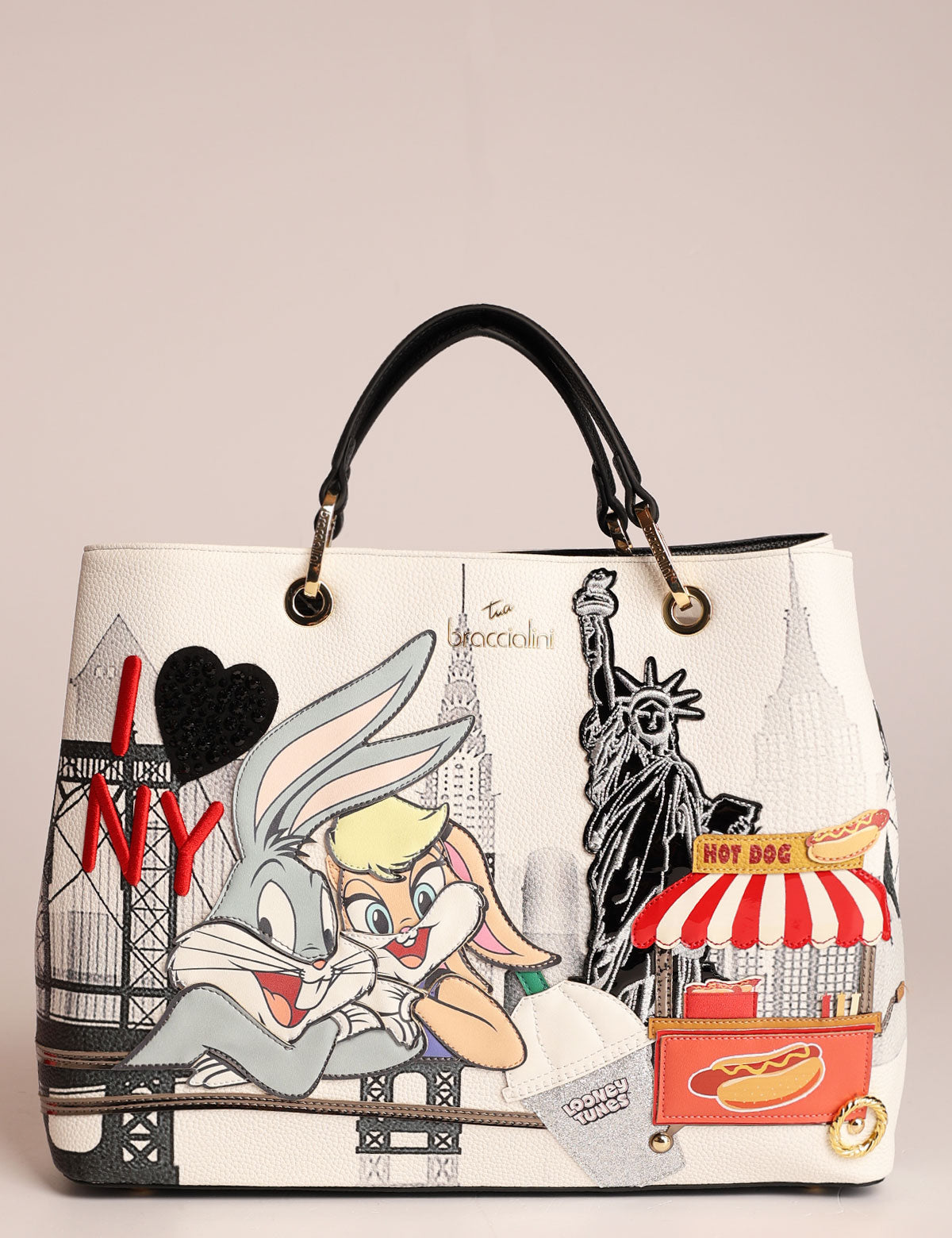 Borsa a mano Braccialini Cartoline Looney Tunes New York