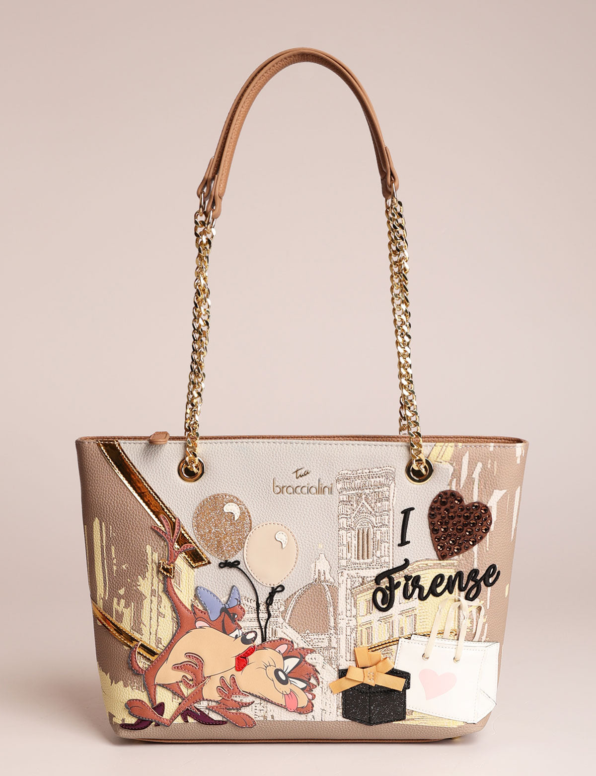 Shopper Braccialini Cartoline Looney Tunes Firenze