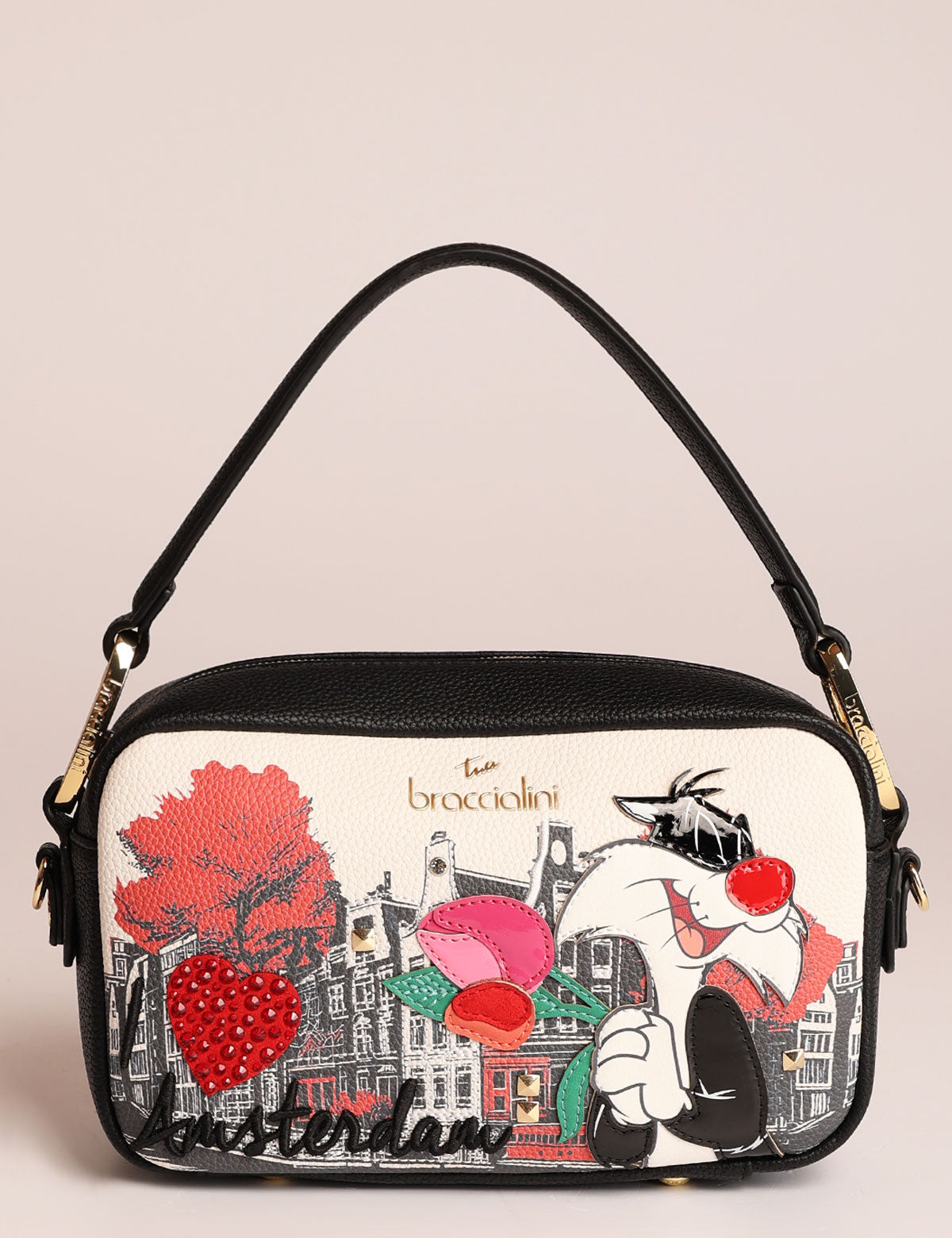 Borsa a spalla Braccialini Cartoline Looney Tunes Amsterdam