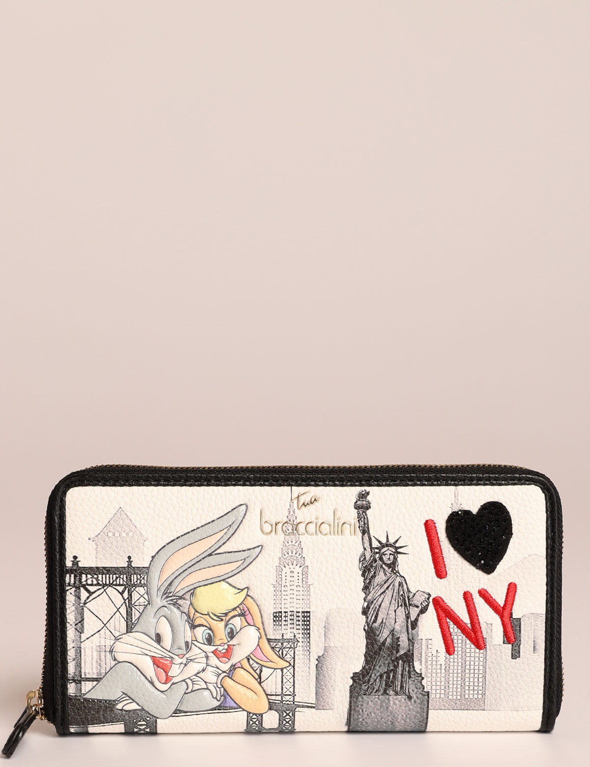 Portafoglio Braccialini Cartoline Looney Tunes New York