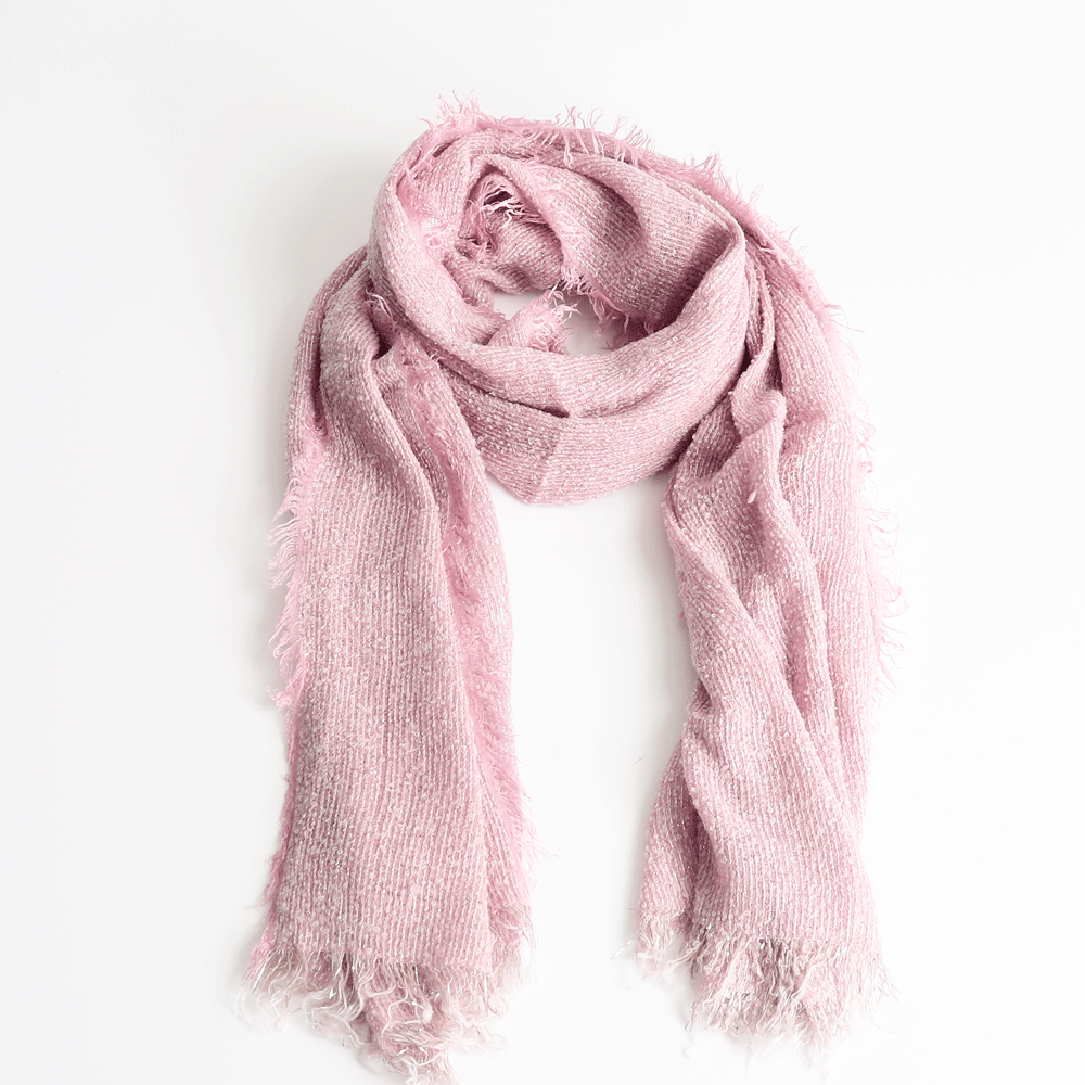 Ayfee lurex knitted scarf with fringes