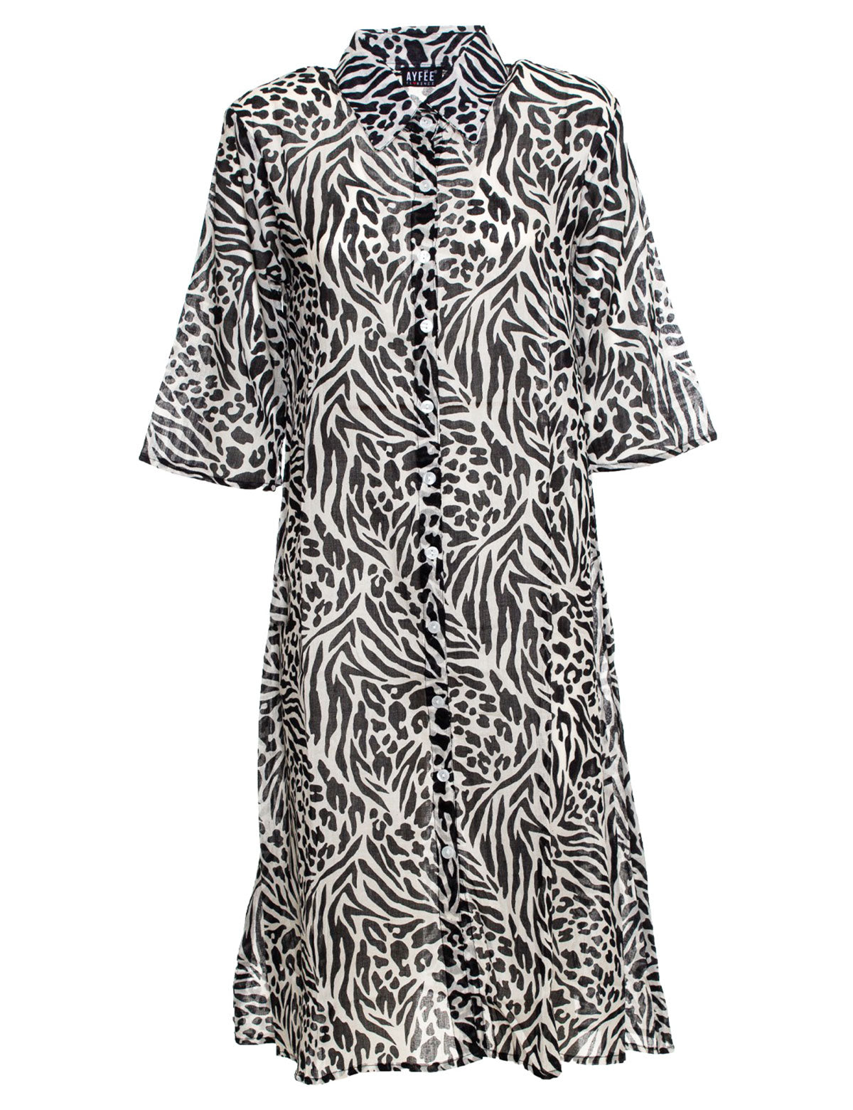 Kaftan Ayfee black and white zebra