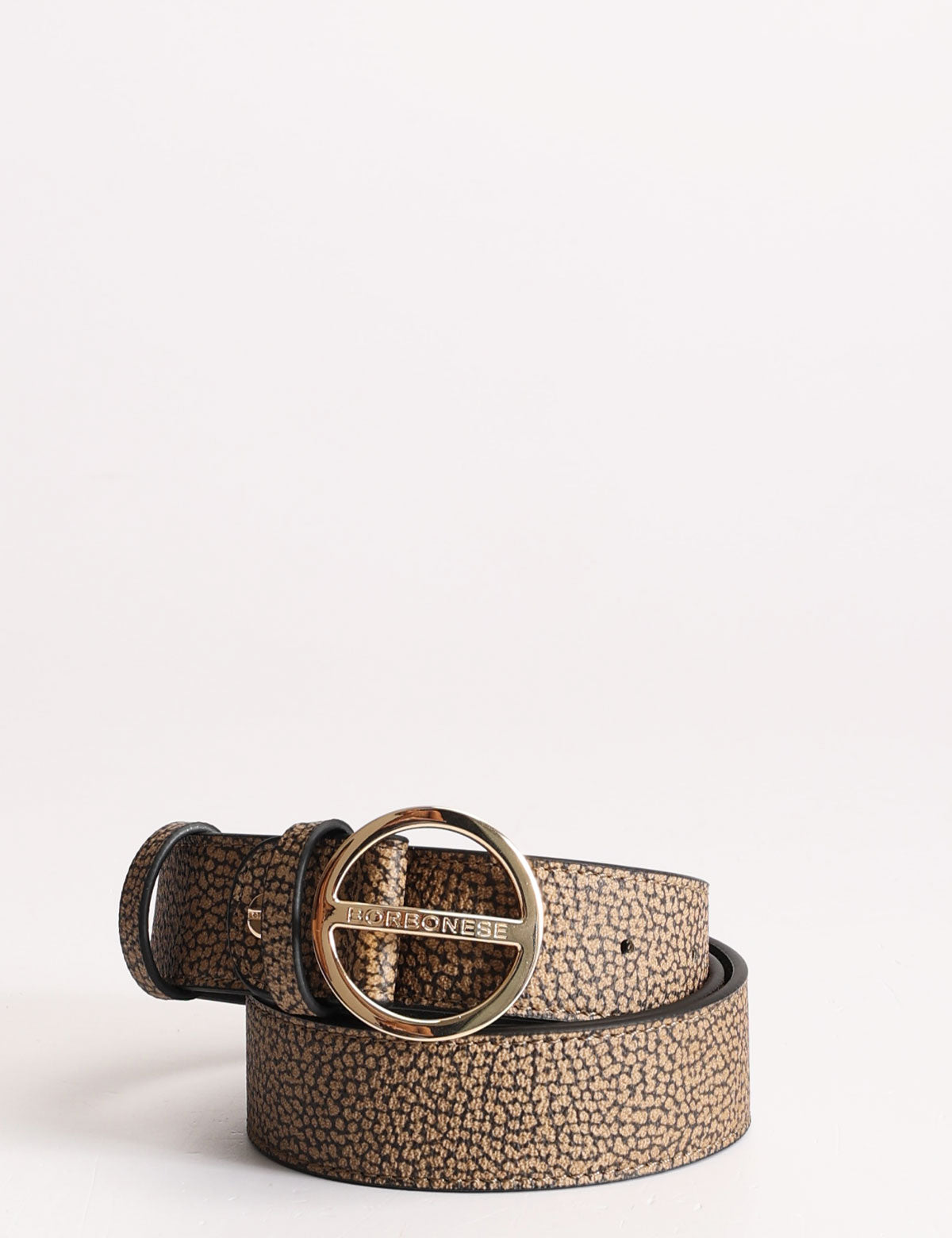 Borbonese belt with logo buckle