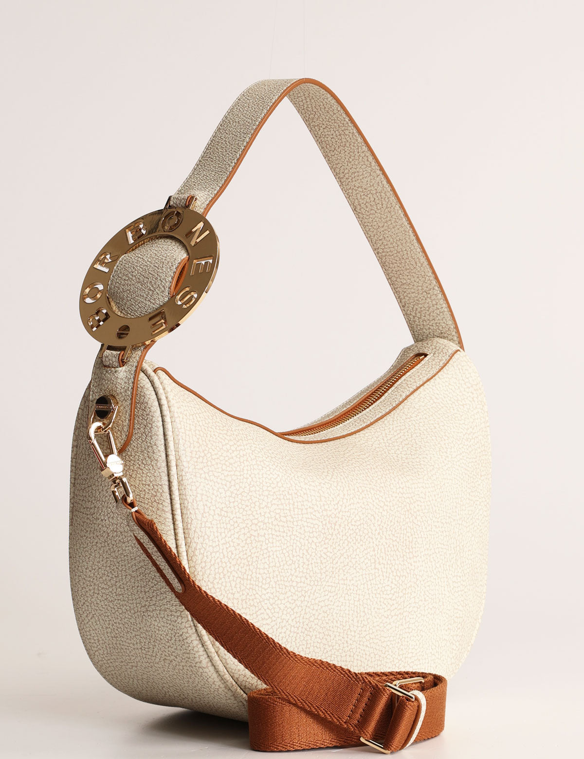 Borbonese 011 crescent bag with shoulder strap