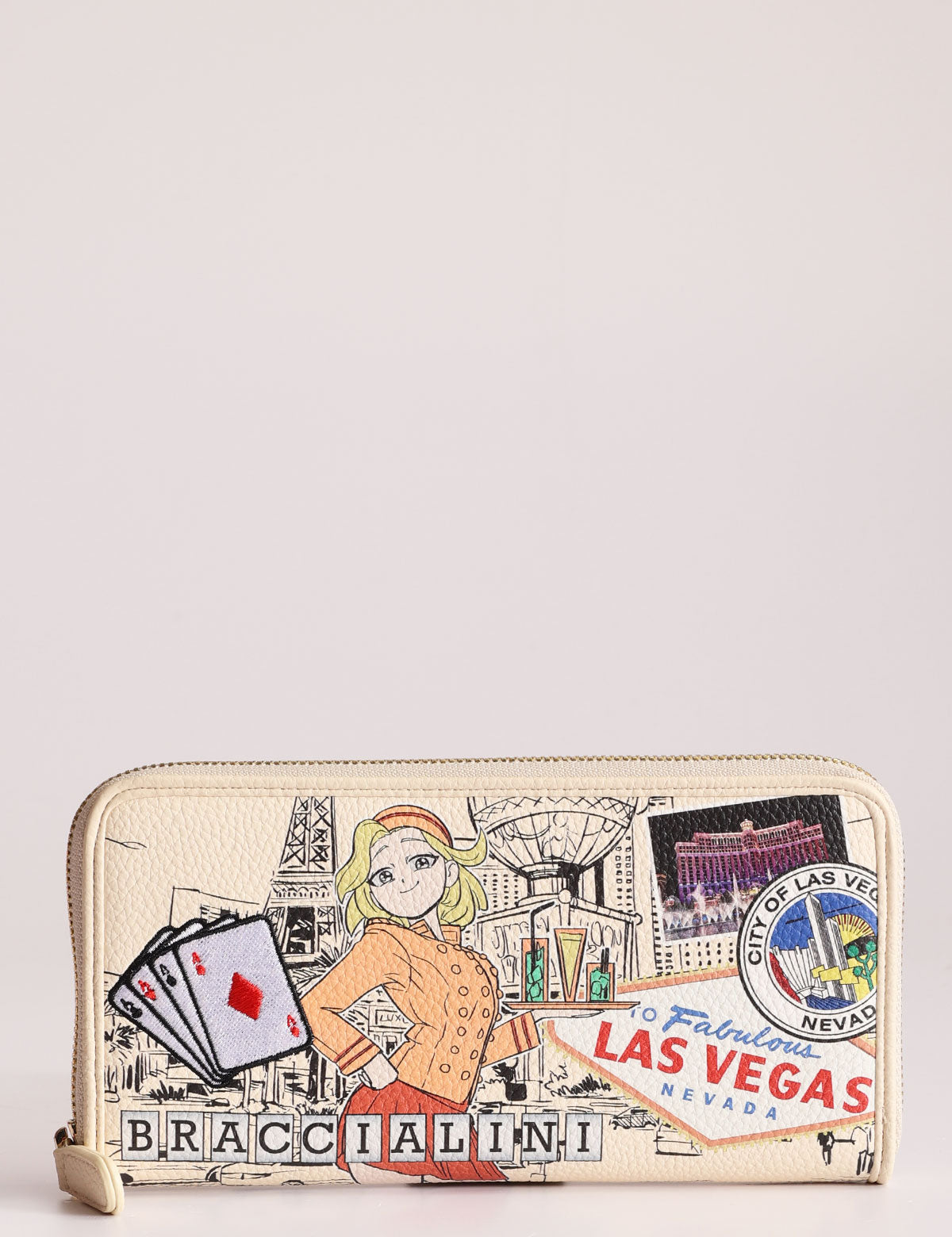 Braccialini Postcards Las Vegas Zip Around Wallet