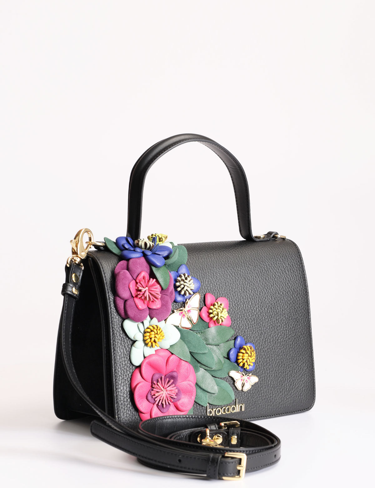 Braccialini Penelope handbag with embossed flowers