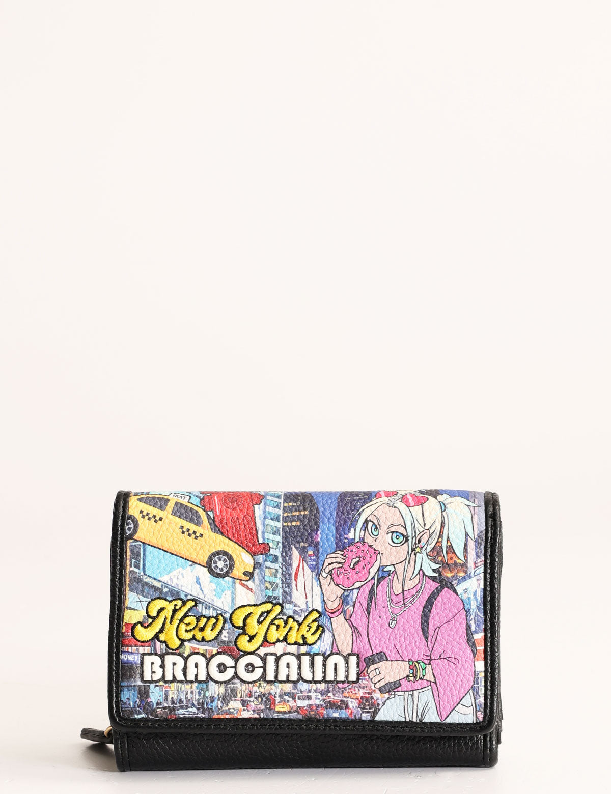 Braccialini New York Postcards Wallet External Coin Purse