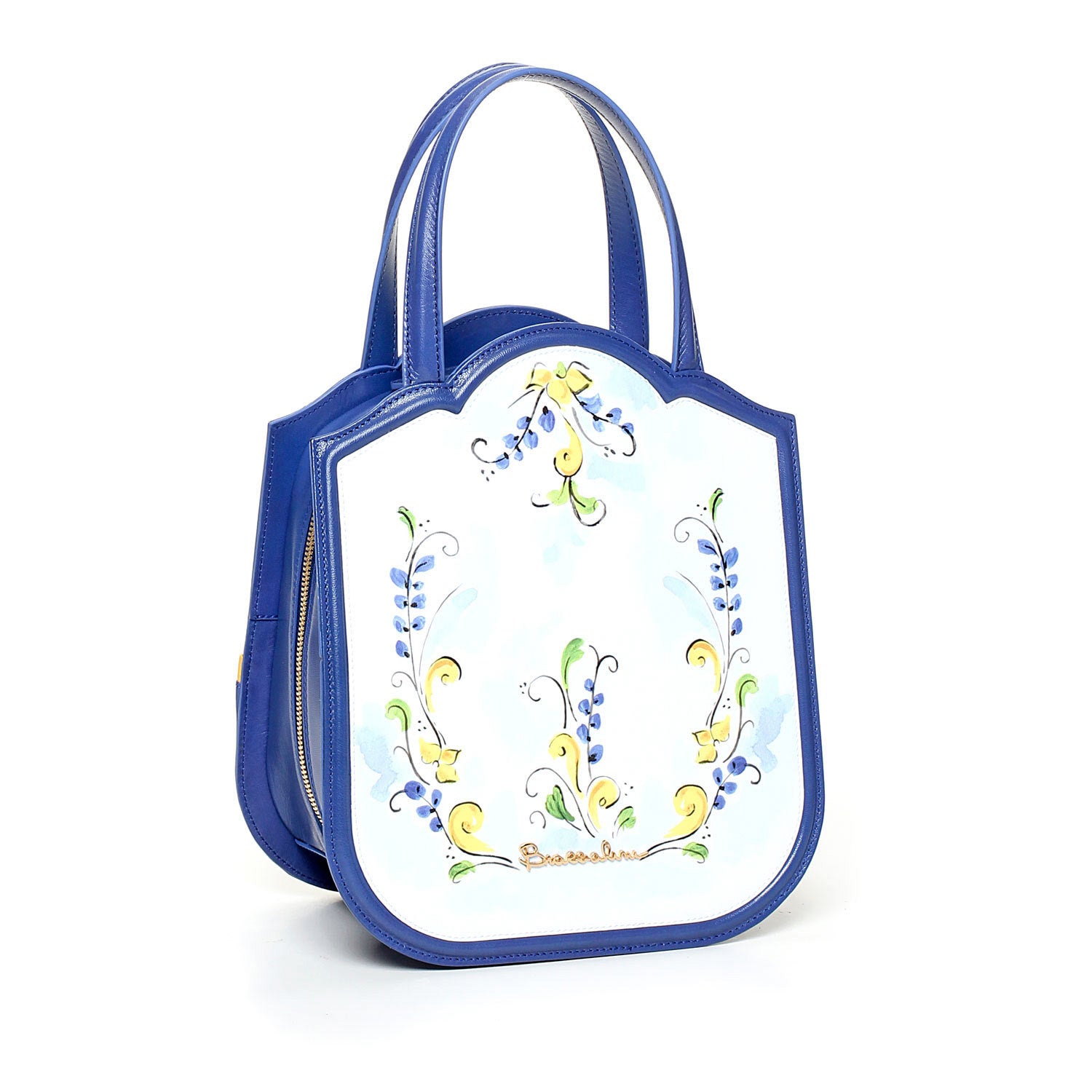 Braccialini-Tasche aus Leder mit Brunnenmotiv