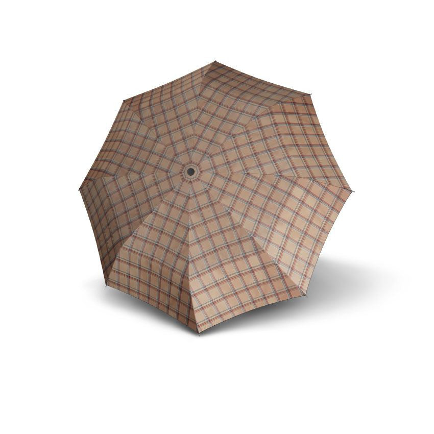 Doppler Carbonsteel Woven Check Mini Brown Umbrella