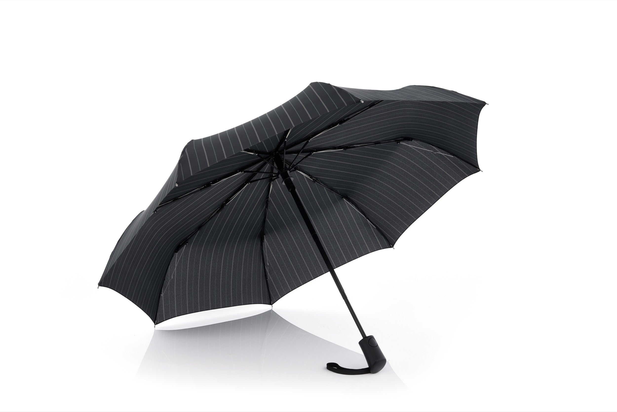 Doppler Fiber Magic Flipback Stripe Black Short Umbrella