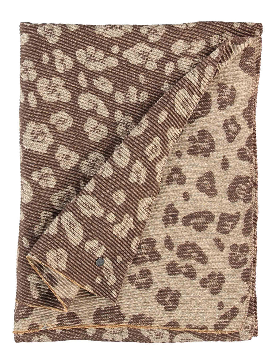 Stola Fraas Basic stampa animalier bicolor