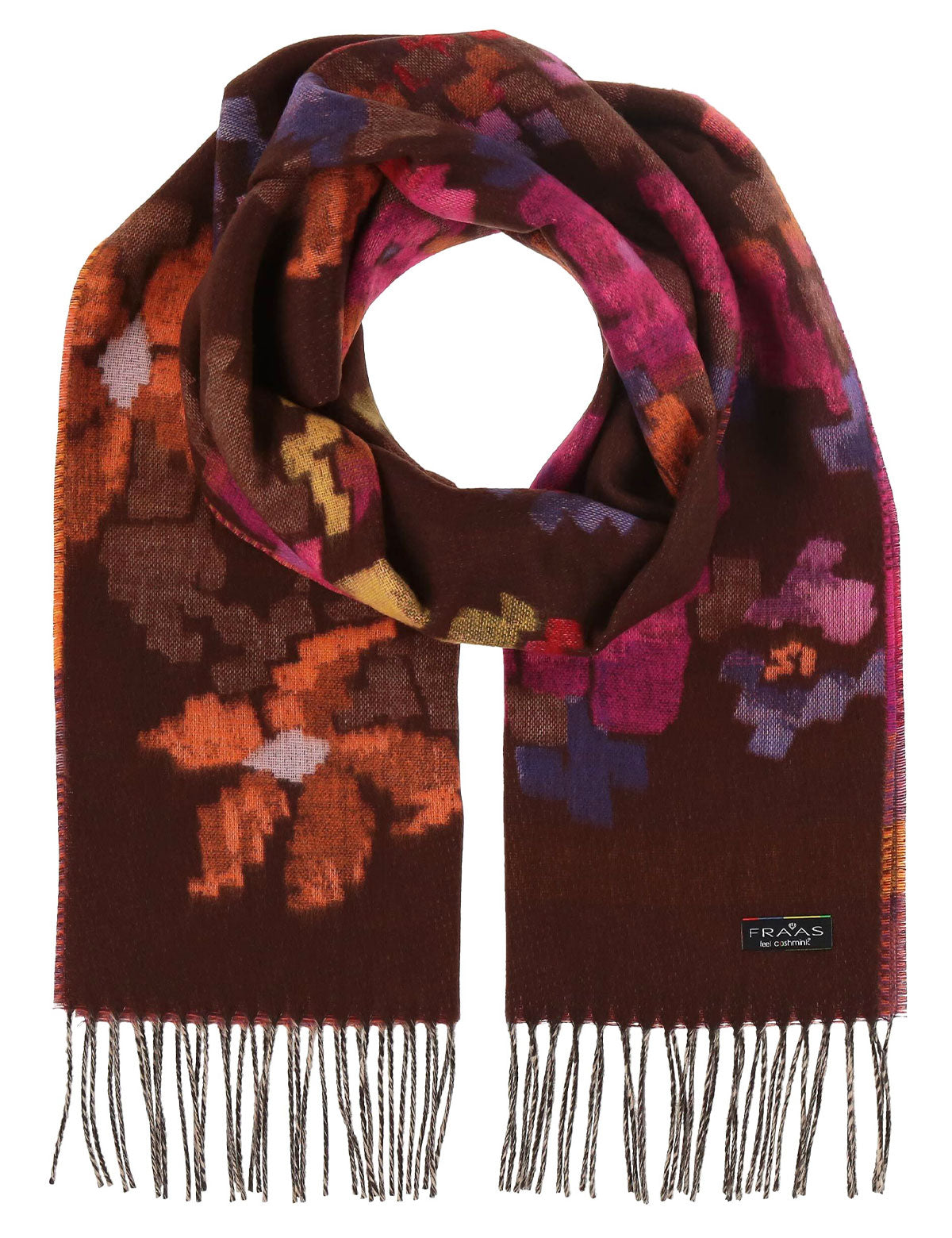 Fraas Cashmink scarf with flower pattern