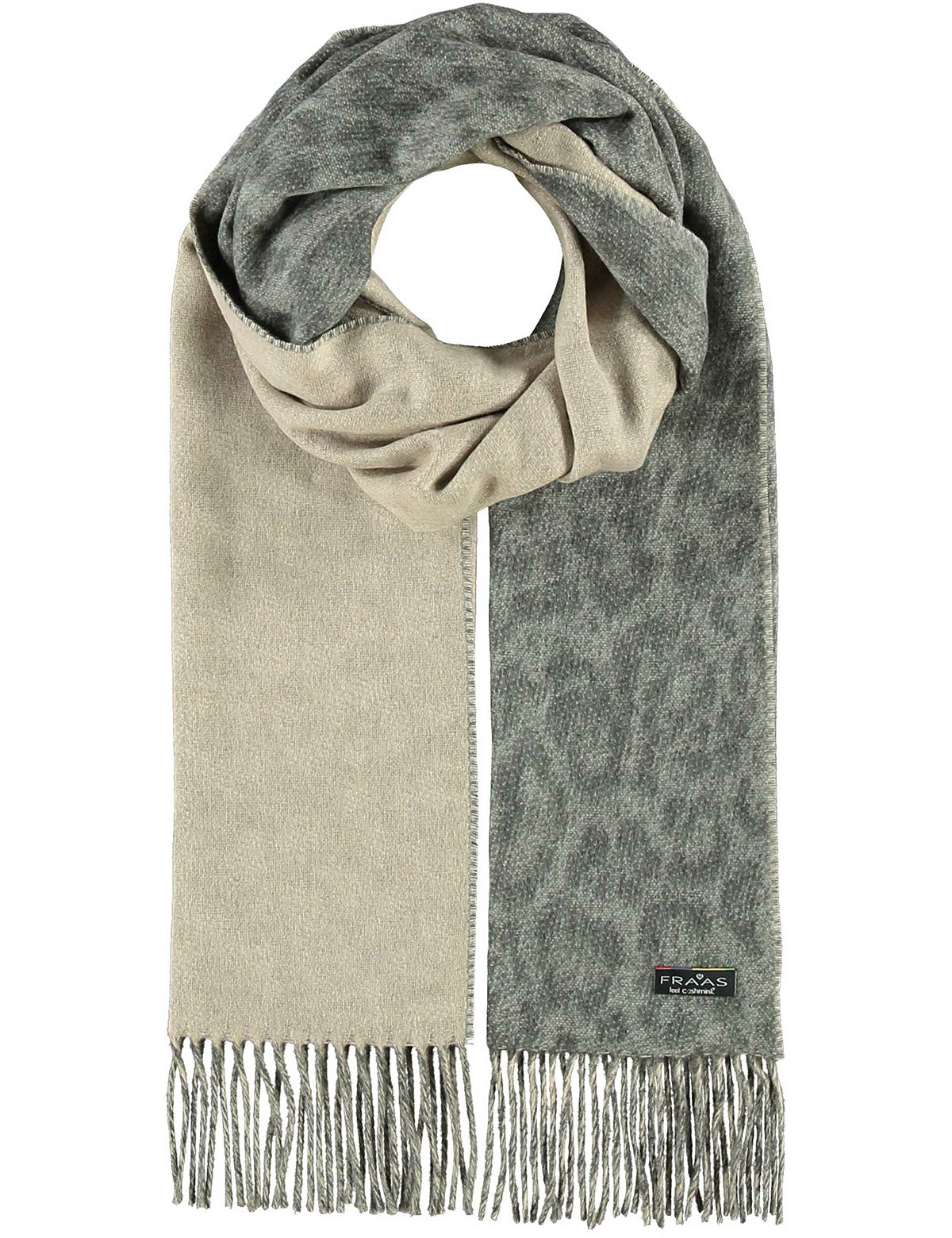 Fraas Animalier-Schal aus Cashmink® mit Fransen