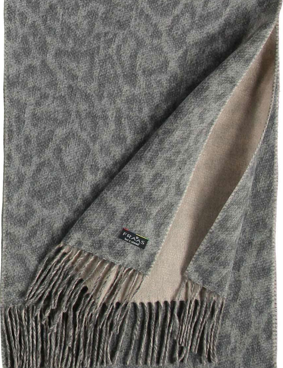 Sciarpa Fraas animalier in Cashmink® con frange