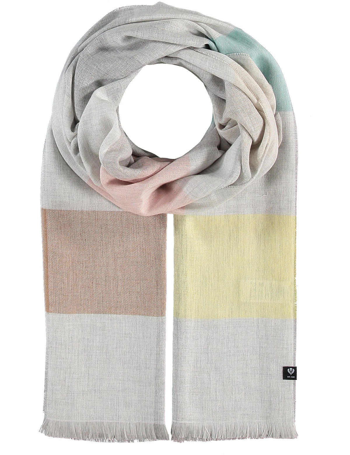 Fraas checked viscose scarf