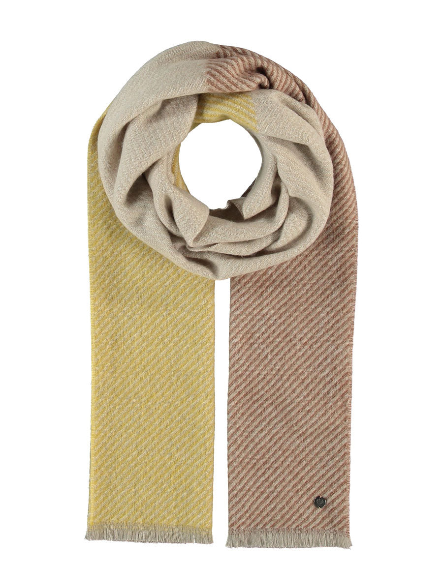 Fraas Slow Cuisine color block herringbone scarf