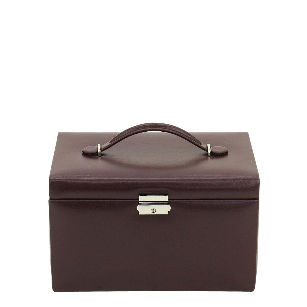 Friedrich23 Jewelry Box with Handle and 3 Drawers Burgundy