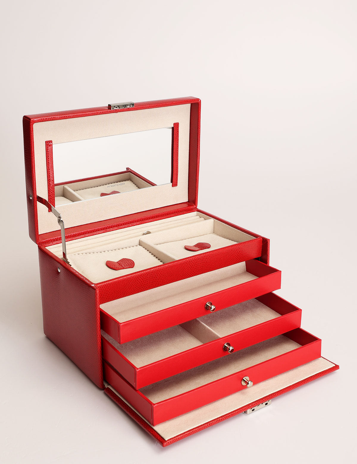 Friedrich23 jewelry box python effect Red