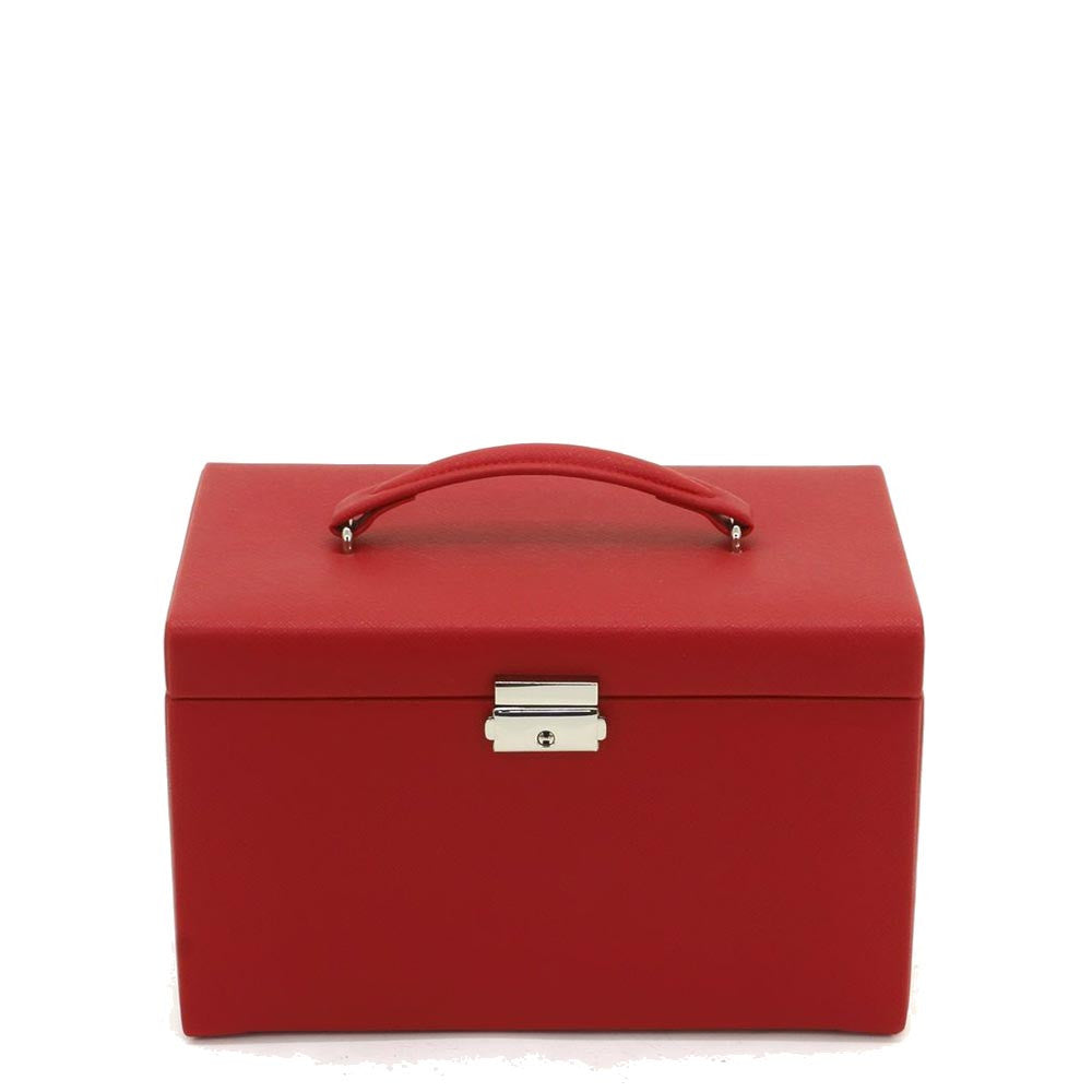 Friedrich23 Jewelry Box with Handle and 3 Drawers Red