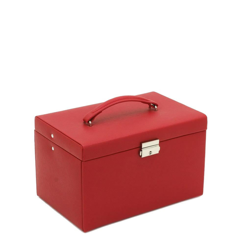 Friedrich23 Jewelry Box with Handle and 3 Drawers Red