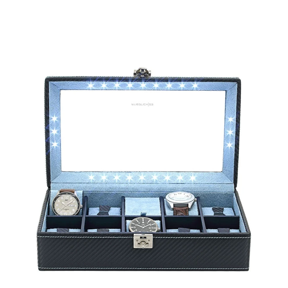 Friedrich23 Carbon 9-place Watch Box with Dark Blue LED