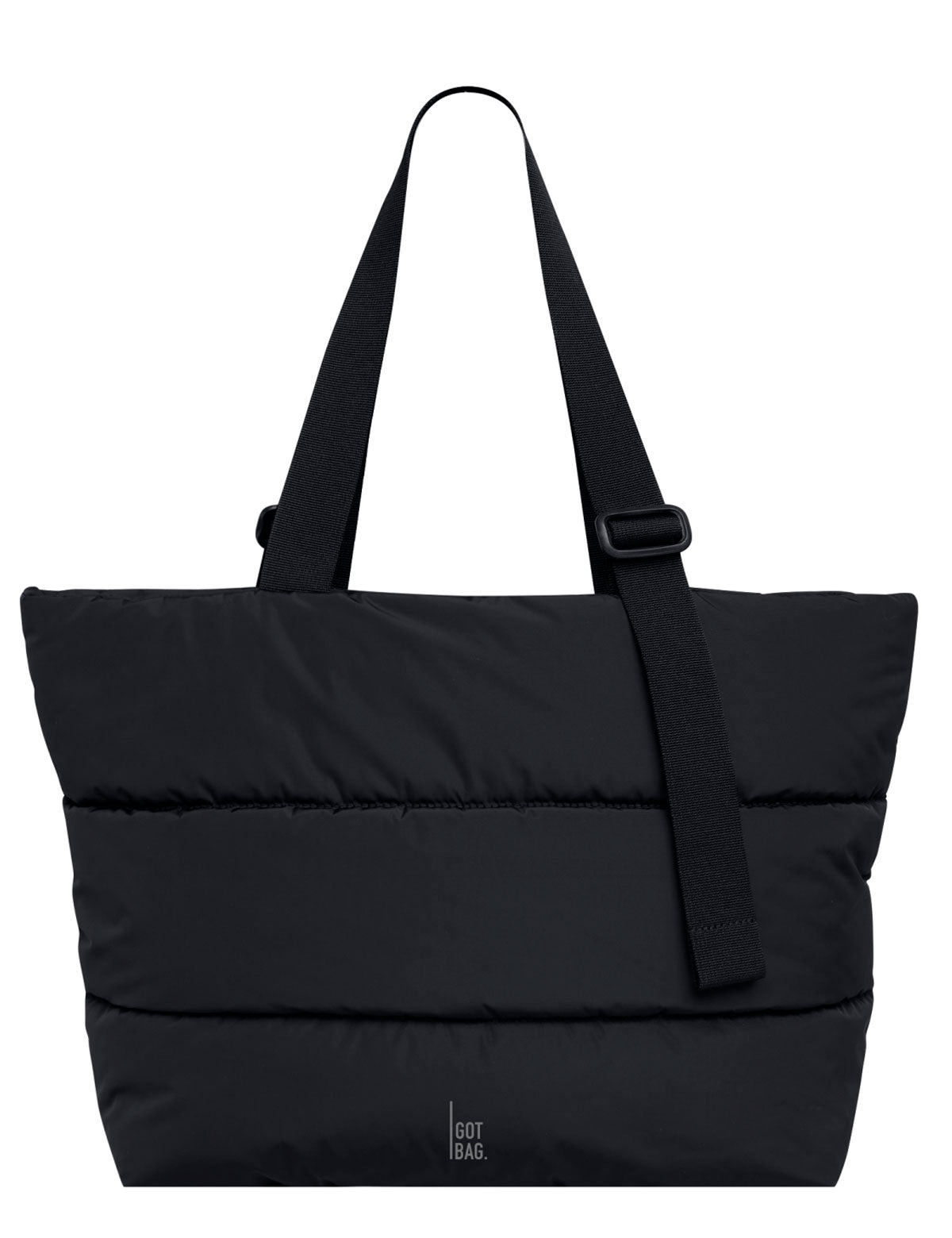 Shopper Got Bag Puffer Tote Bag Black Monochrome