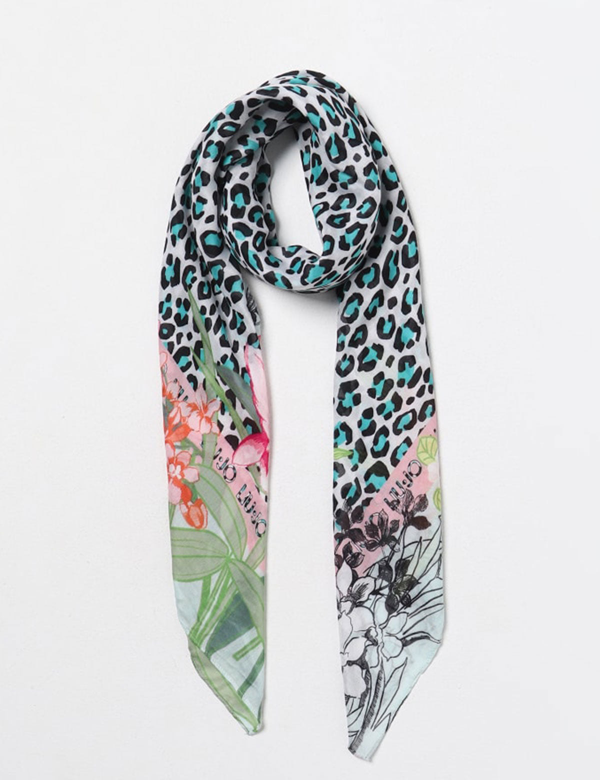 Foulard Liu jo con stampa floreale animalier