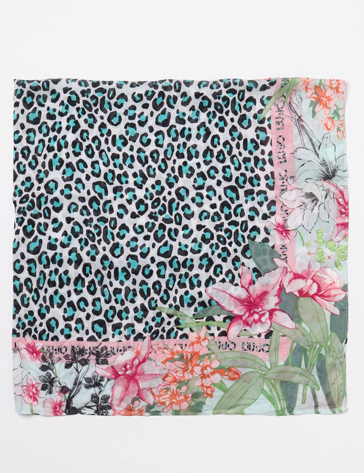 Liu jo scarf with floral animalier print