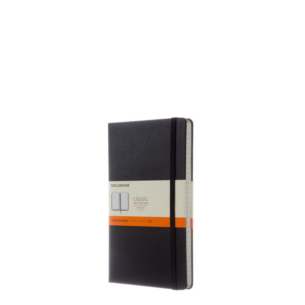 Liniertes Moleskine-Notizbuch mit klassischem schwarzem Hardcover 