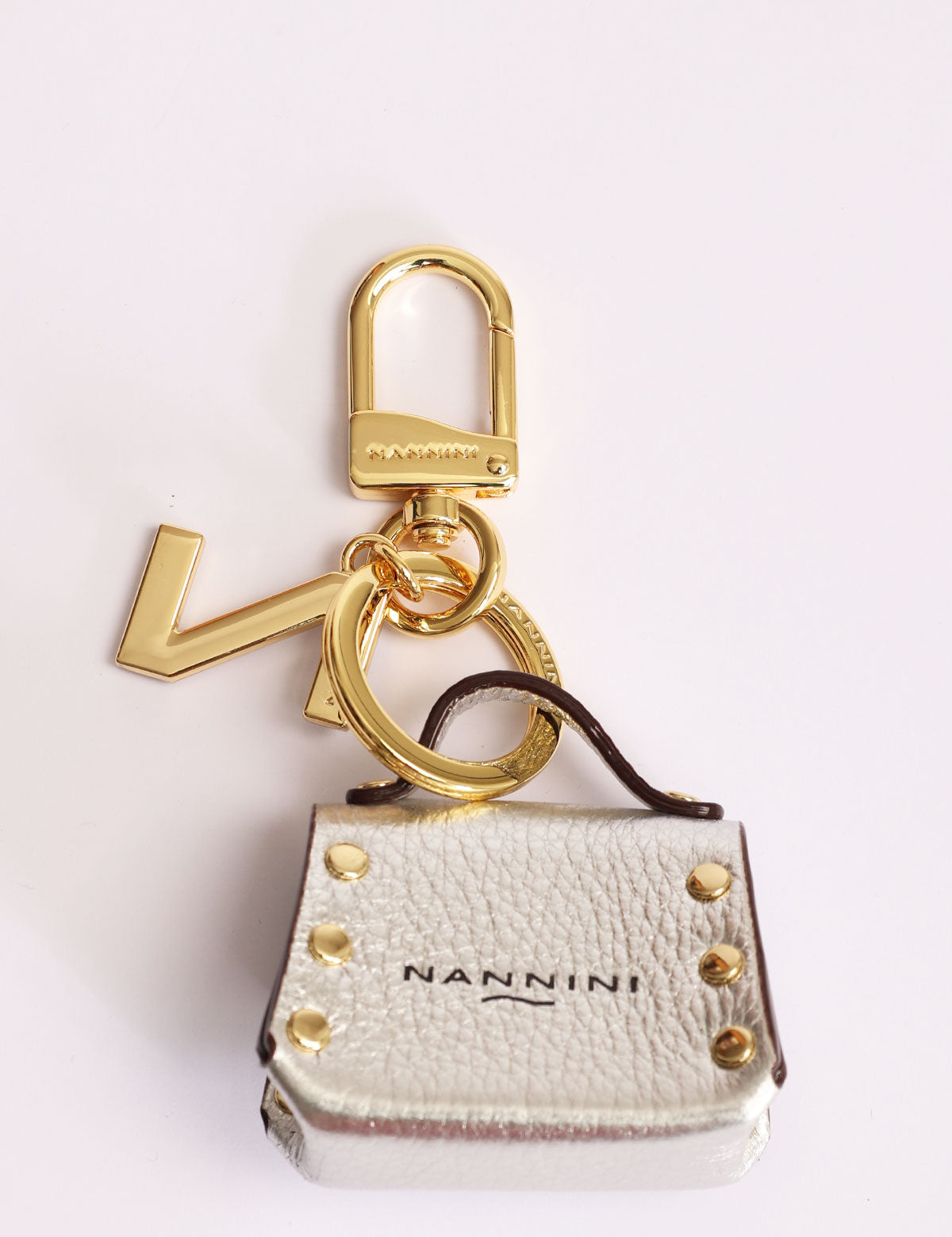 Nannini leather handbag keychain