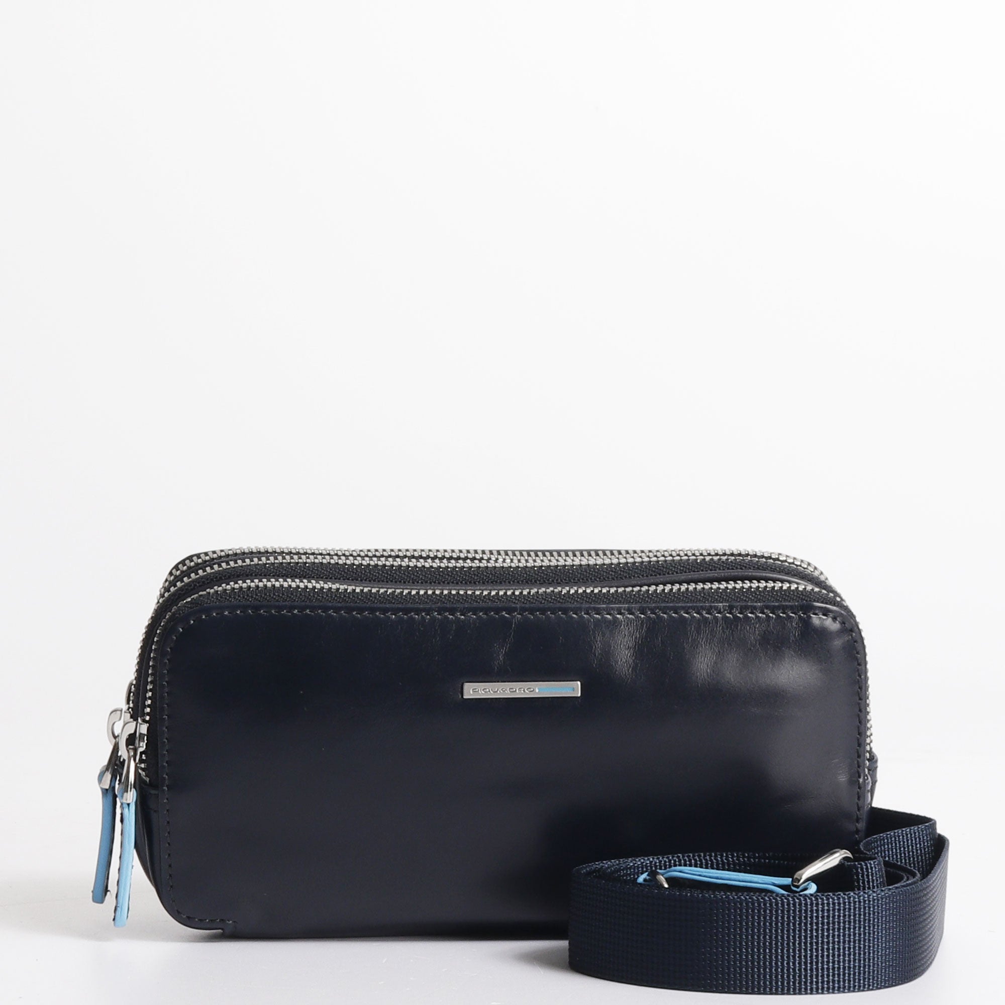 Piquadro 3 compartments pencil case Blue Square