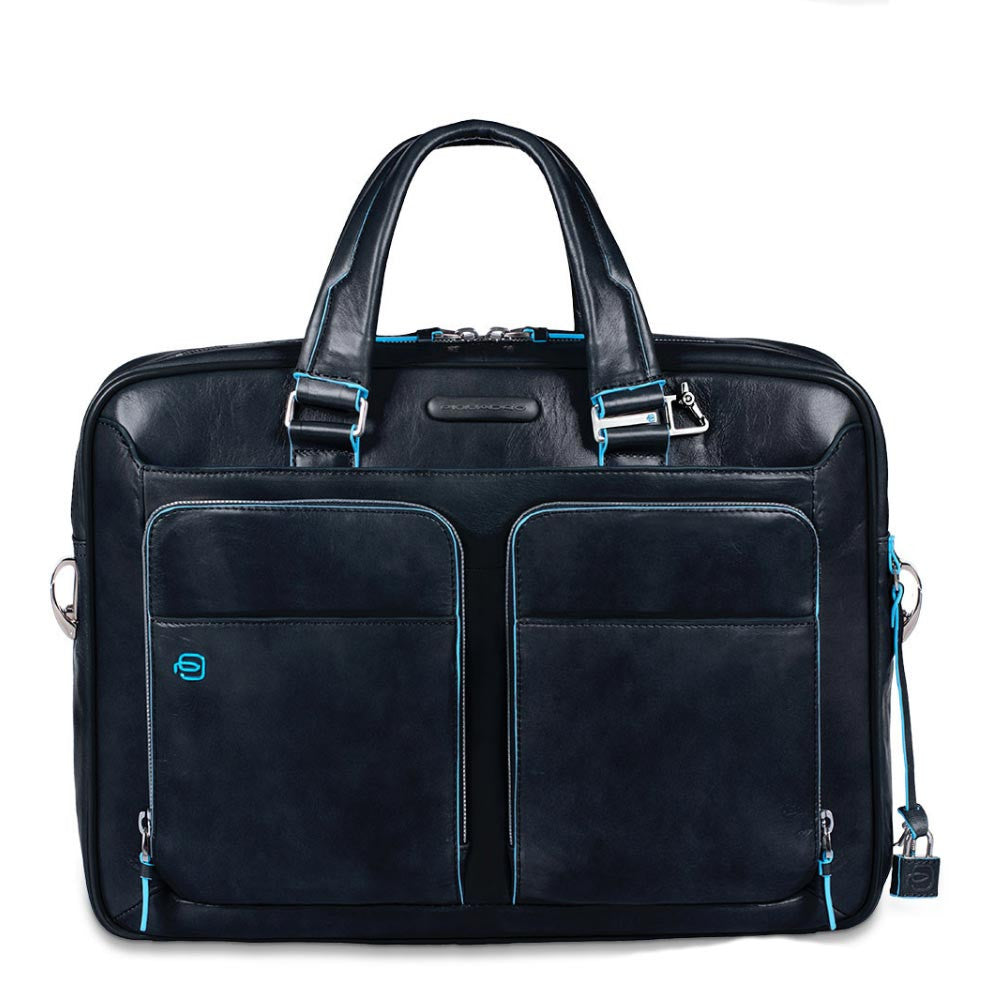 Piquadro 14'' Blue Square Laptop Briefcase