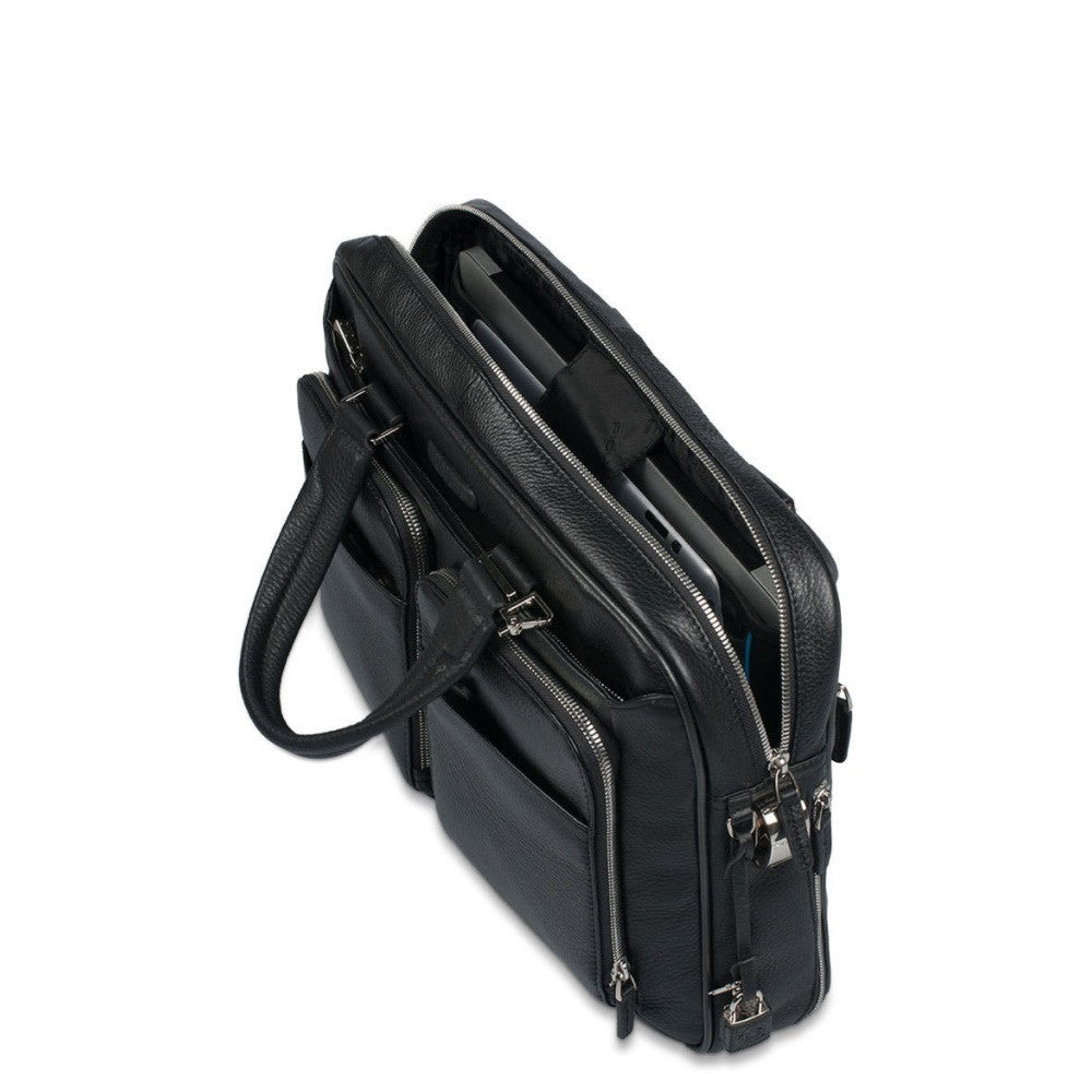 Piquadro slim briefcase with two handles and front pockets Modus