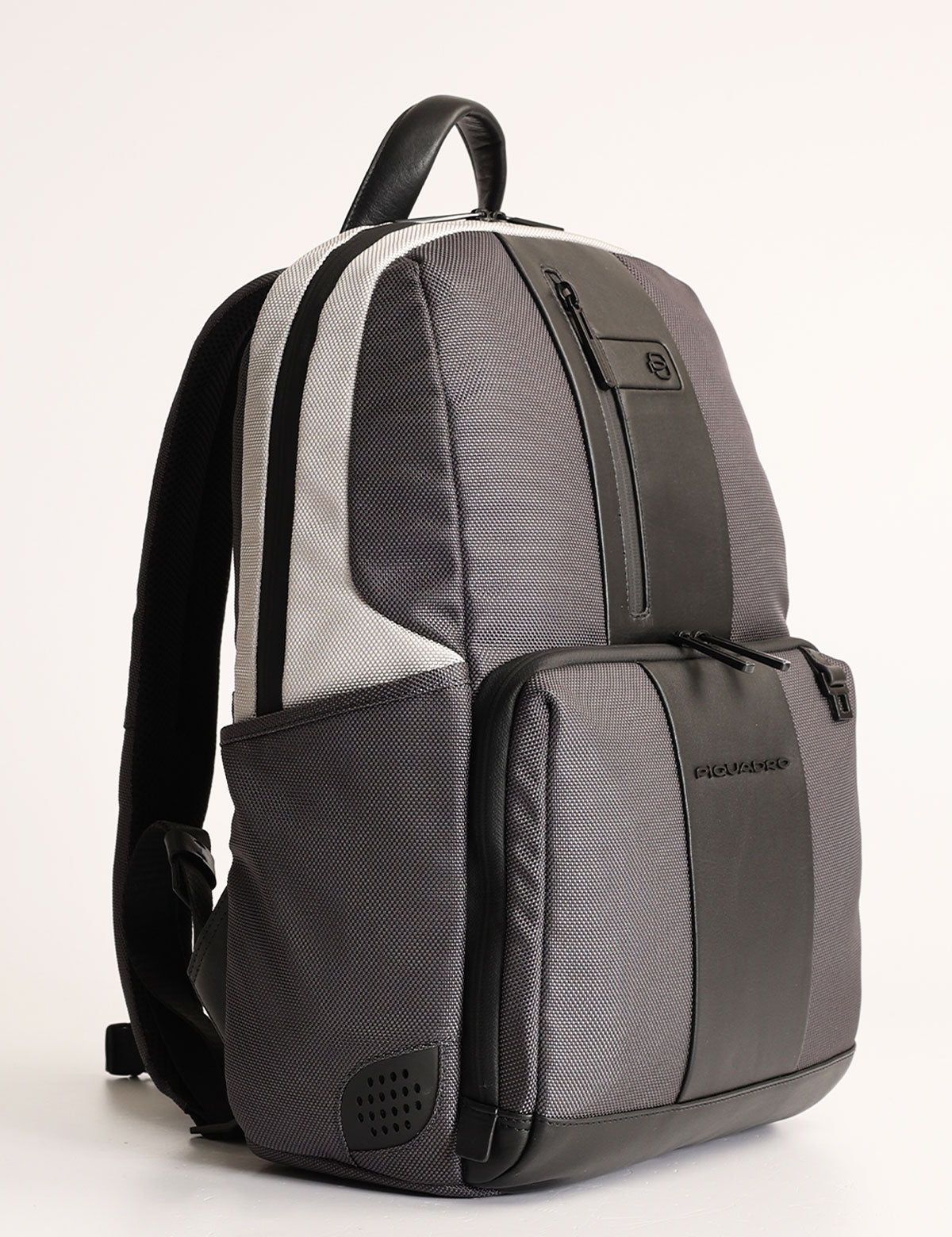 Piquadro Brief 14" laptop backpack in leather and fabric