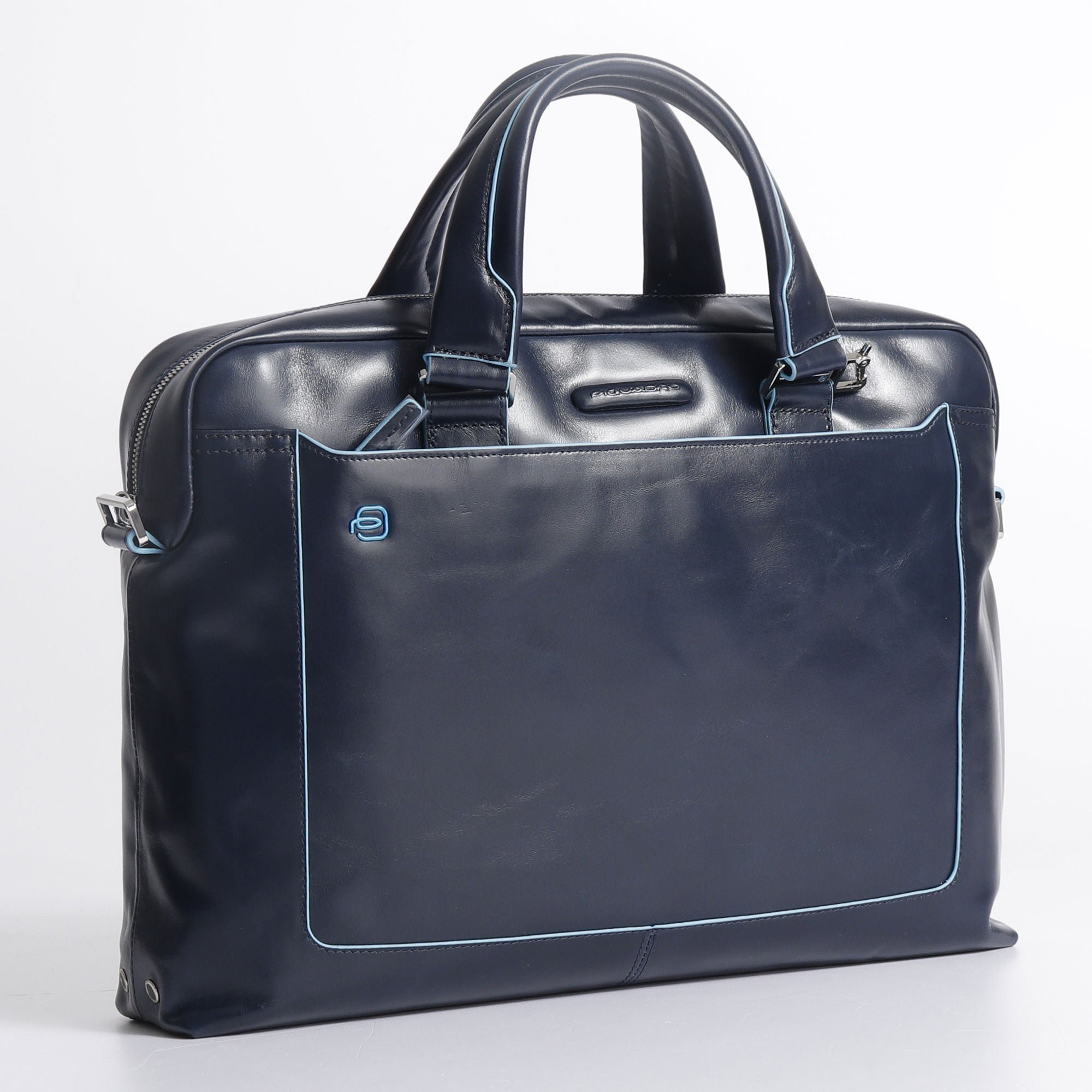 Piquadro Small Notebook Briefcase Blue Square