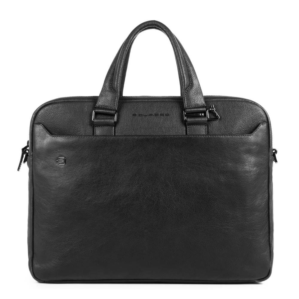 Piquadro 14'' Black Square Laptop Briefcase