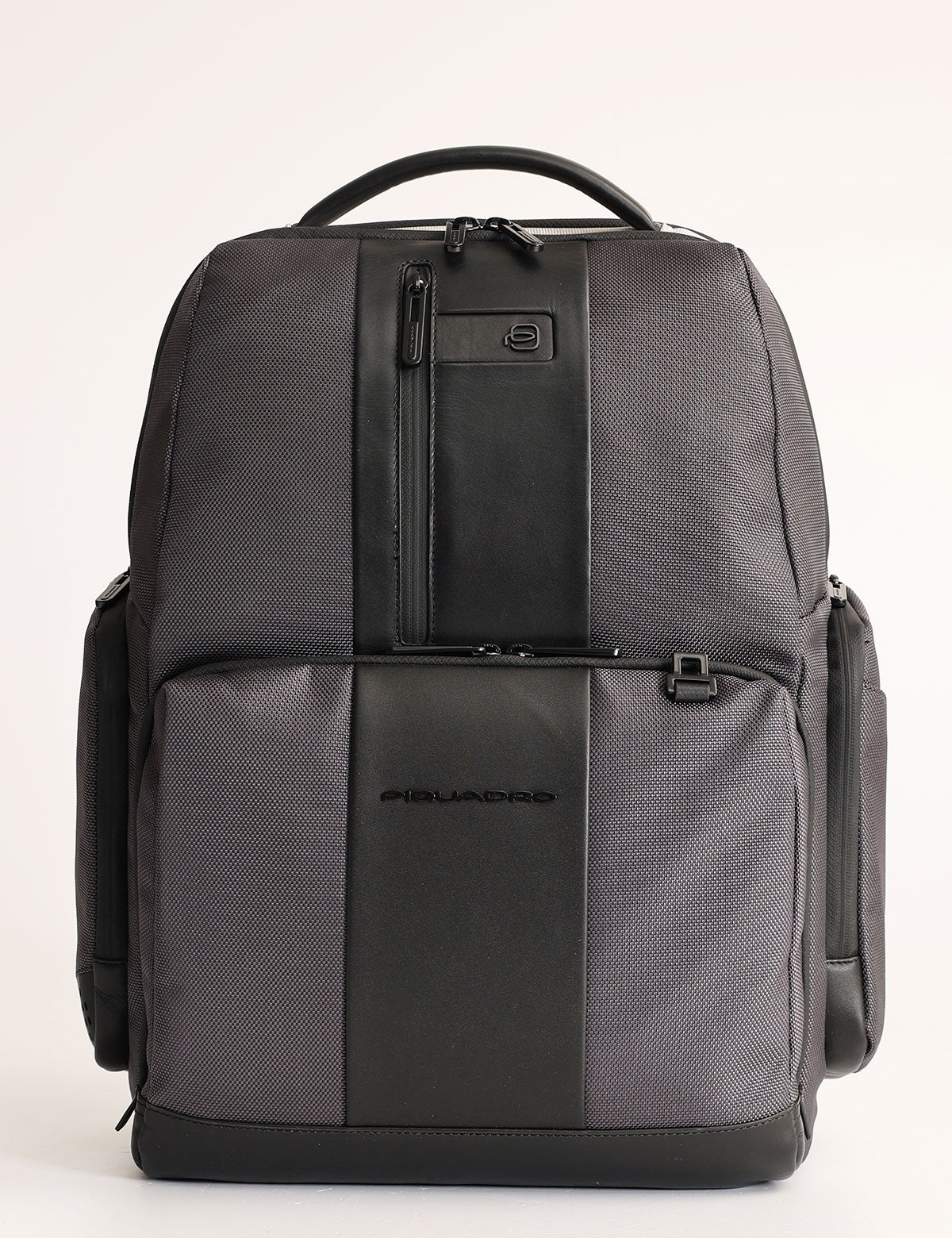 Piquadro Brief 15.6" laptop backpack in leather and fabric