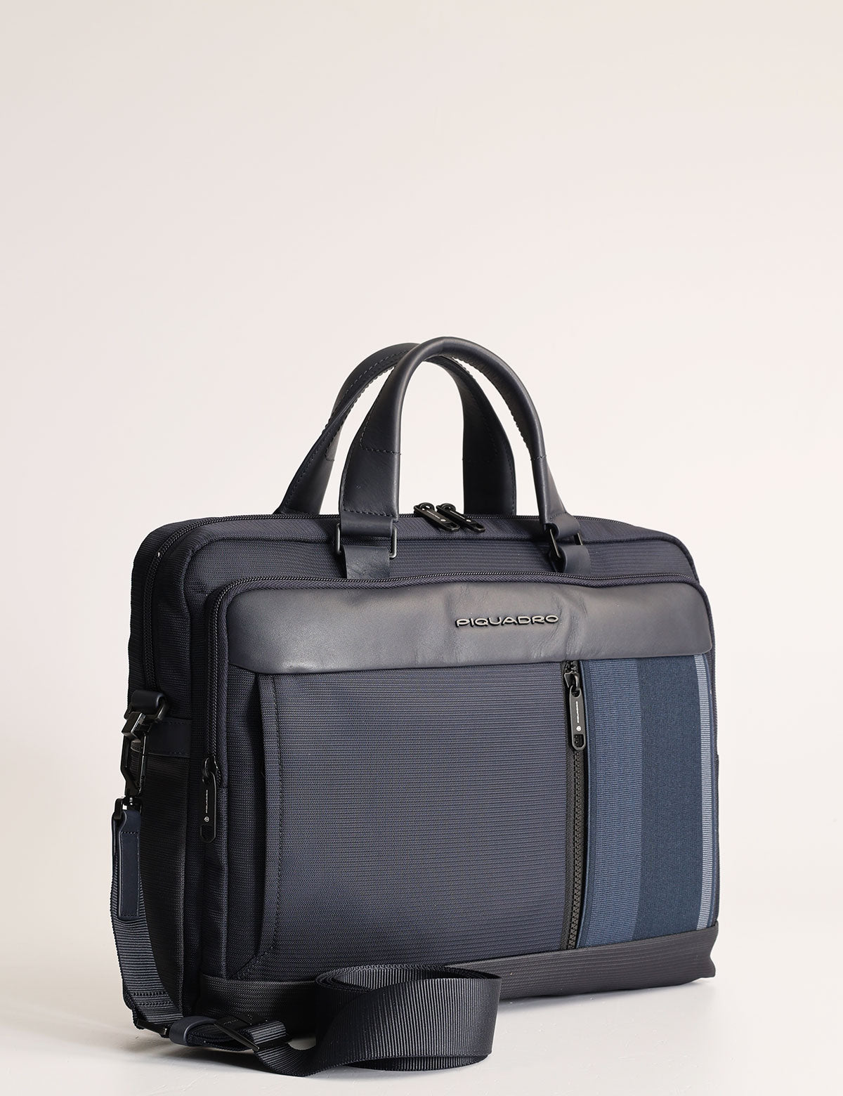 Piquadro Steve leather and fabric briefcase for 14'' laptop