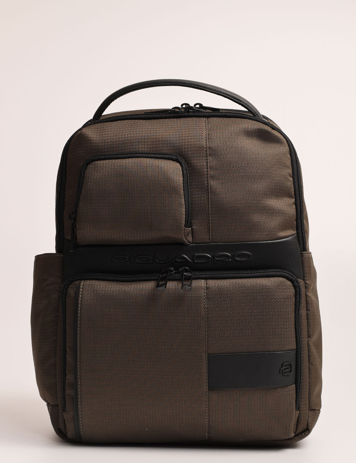 Piquadro 14'' laptop backpack in fabric and leather