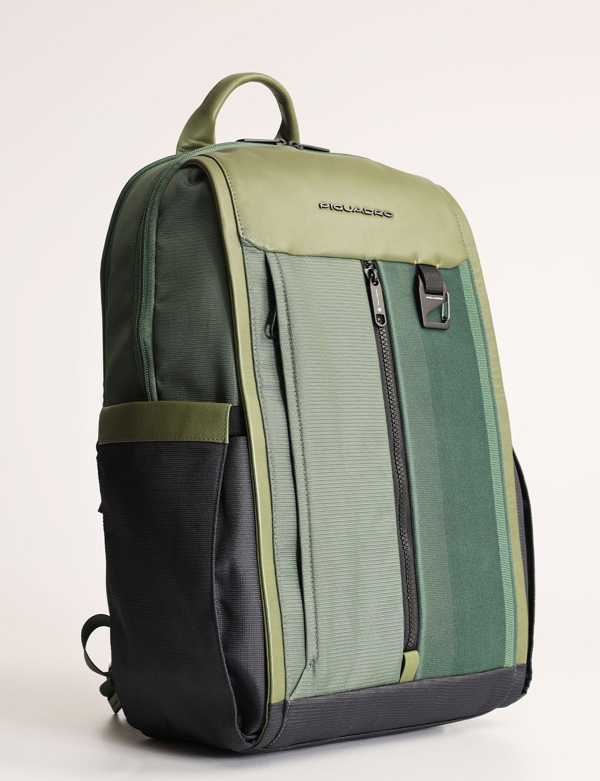 Piquadro Steve Rucksack aus Leder und Stoff für 15,6-Zoll-Laptop