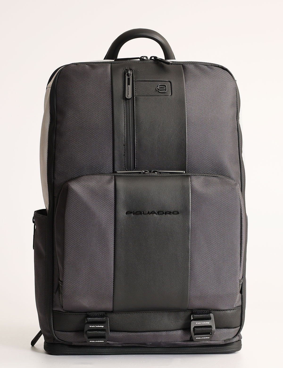 Piquadro Brief travel backpack for 15" laptop in leather and fabric