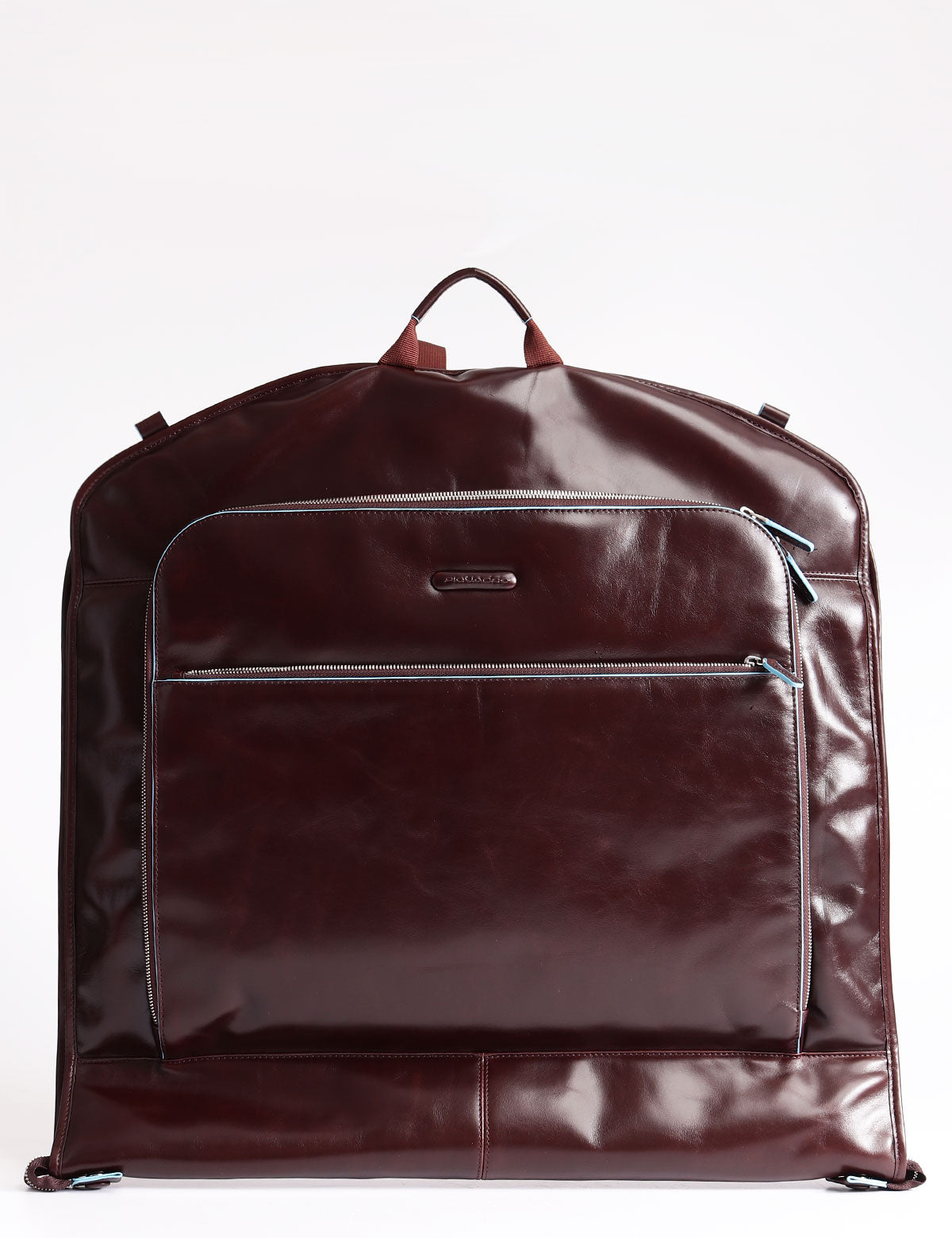 Piquadro Blue Square Leather Garment Bag