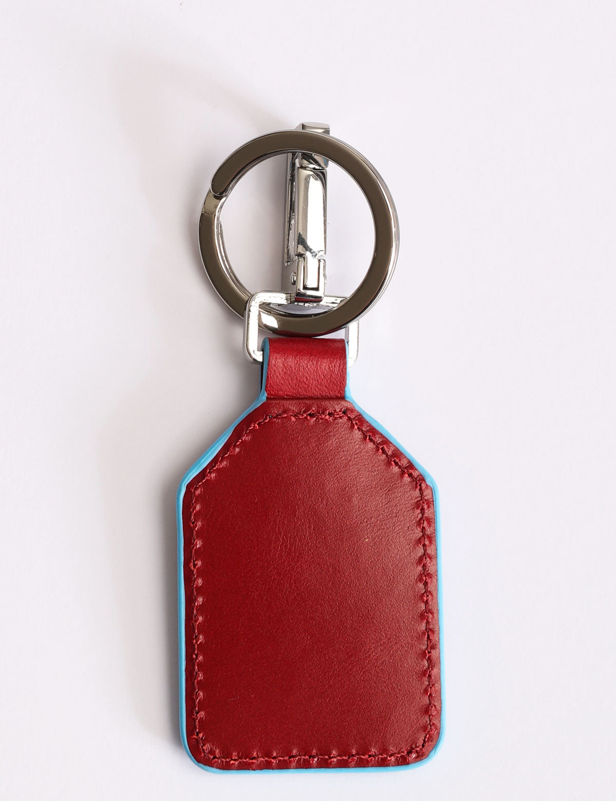 Piquadro Blue Square Keychain Leather Pendant